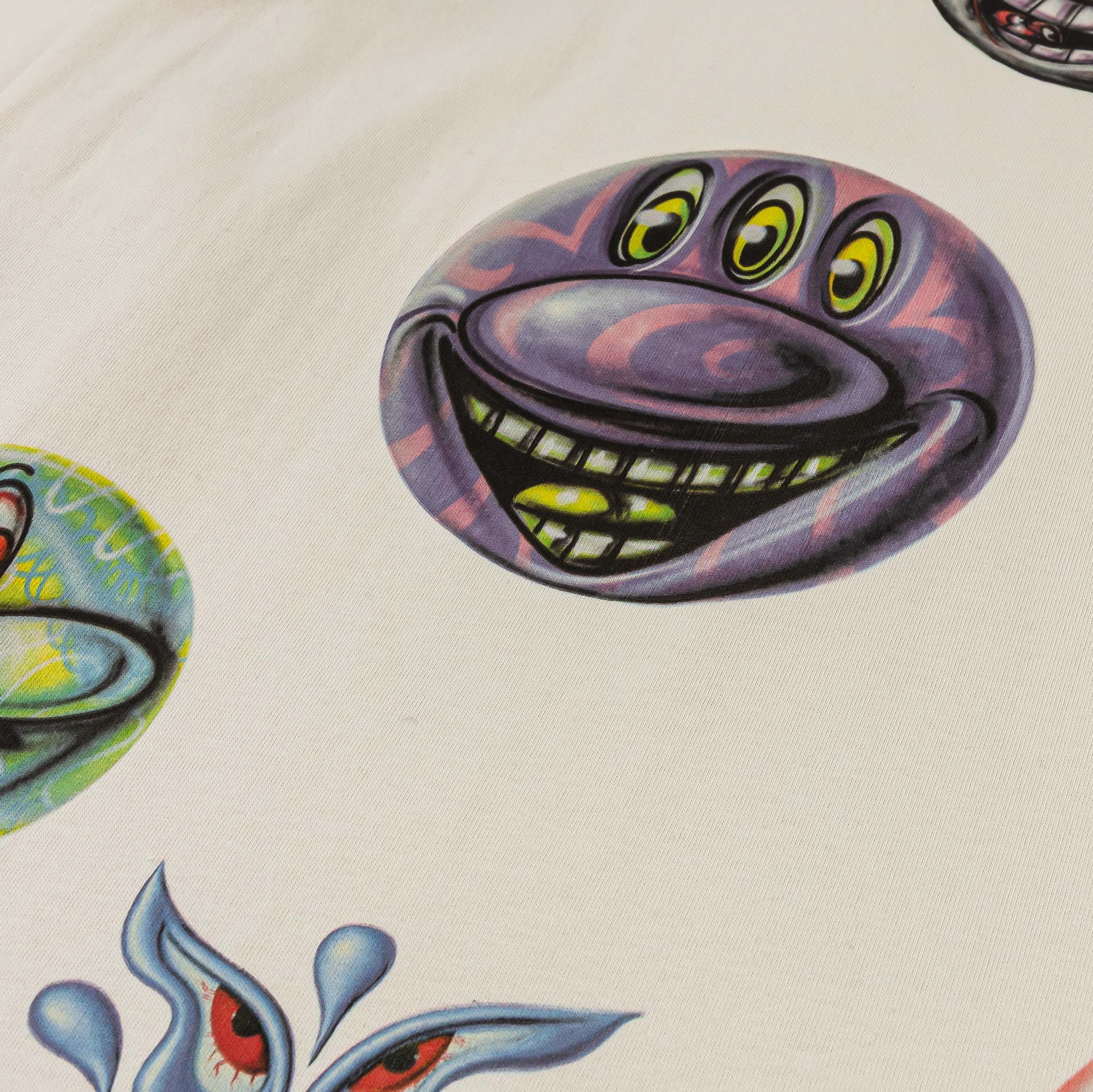 KENNY SCHARF X SP SP x Kenny Scharf All Over Print Washed Mens Short Sleeve Shirt (Cream/Multicolor)