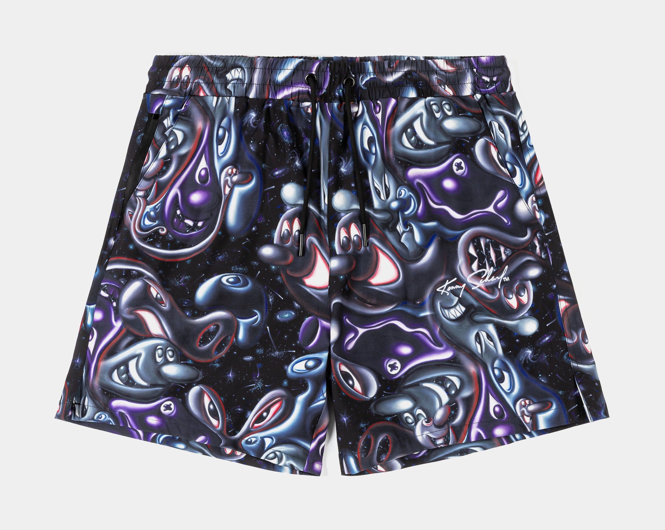 KENNY SCHARF X SP SP x Kenny Scharf All Over Print Hybrid Mens Shorts (Black/Multicolor)