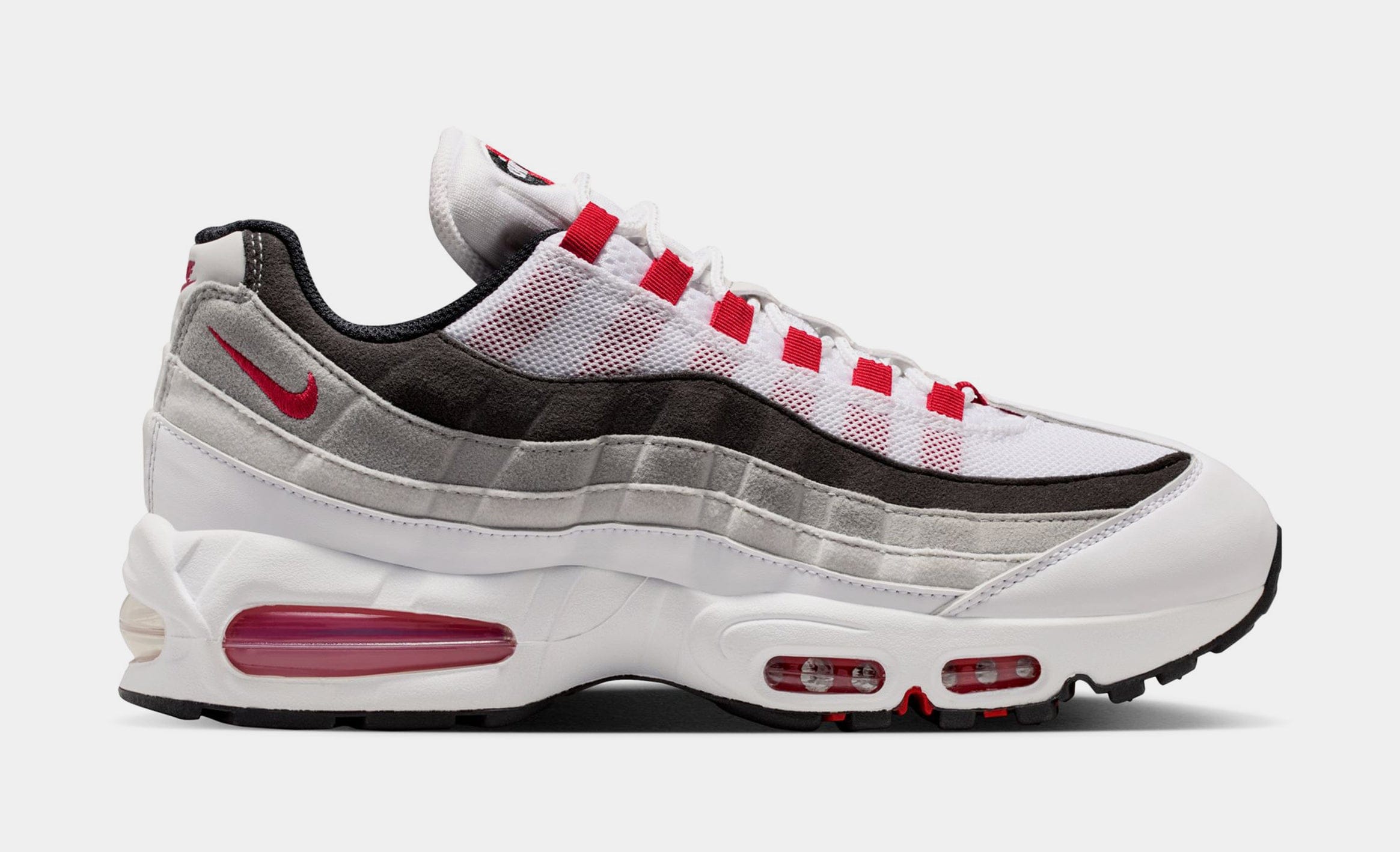 Nike Air Max 95 Big Bubble Comet Red Mens Running Shoes (White/Comet Red/Nuetral Grey/Medium Grey/Black)