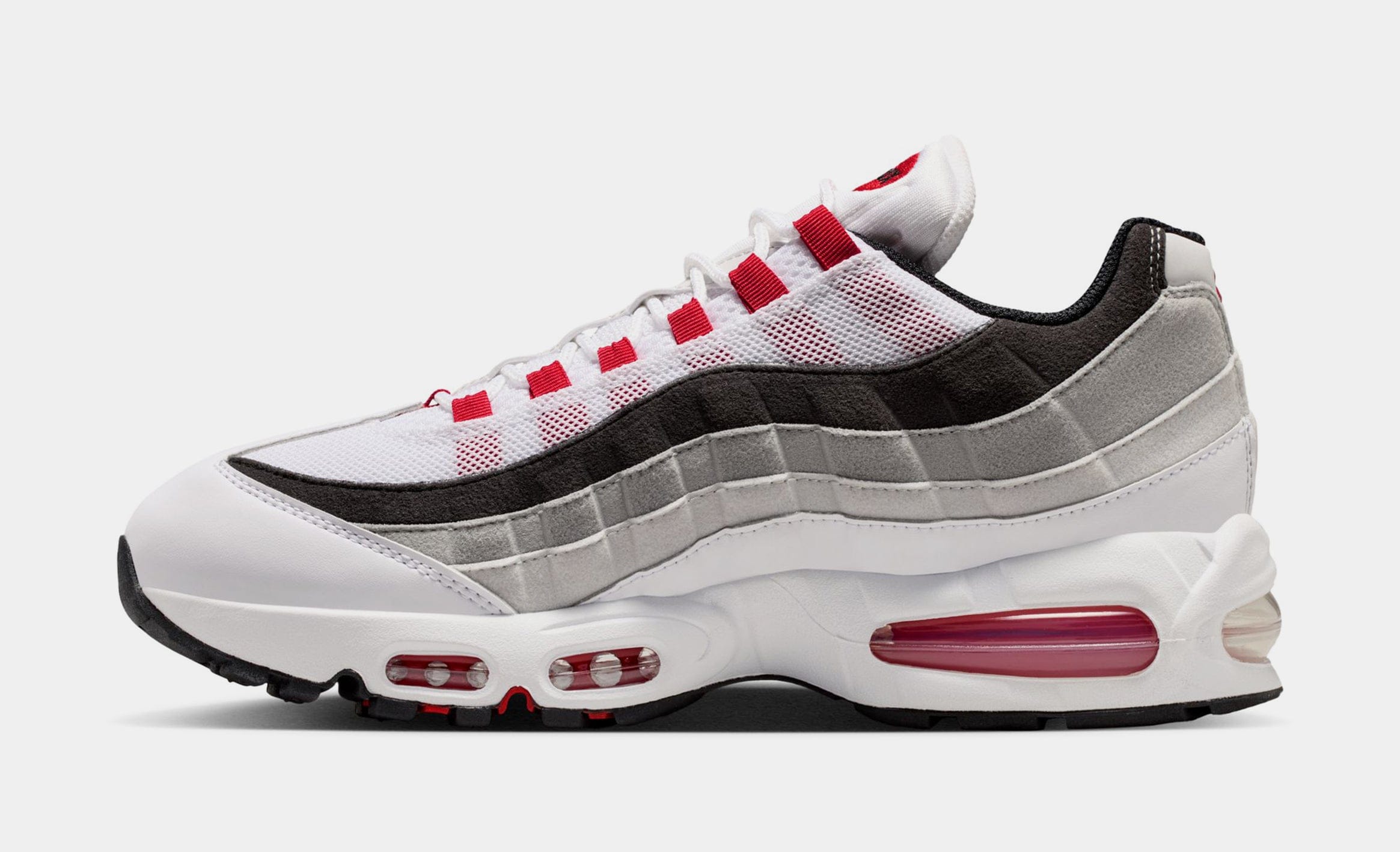 Nike Air Max 95 Big Bubble Comet Red Mens Running Shoes (White/Comet Red/Nuetral Grey/Medium Grey/Black)