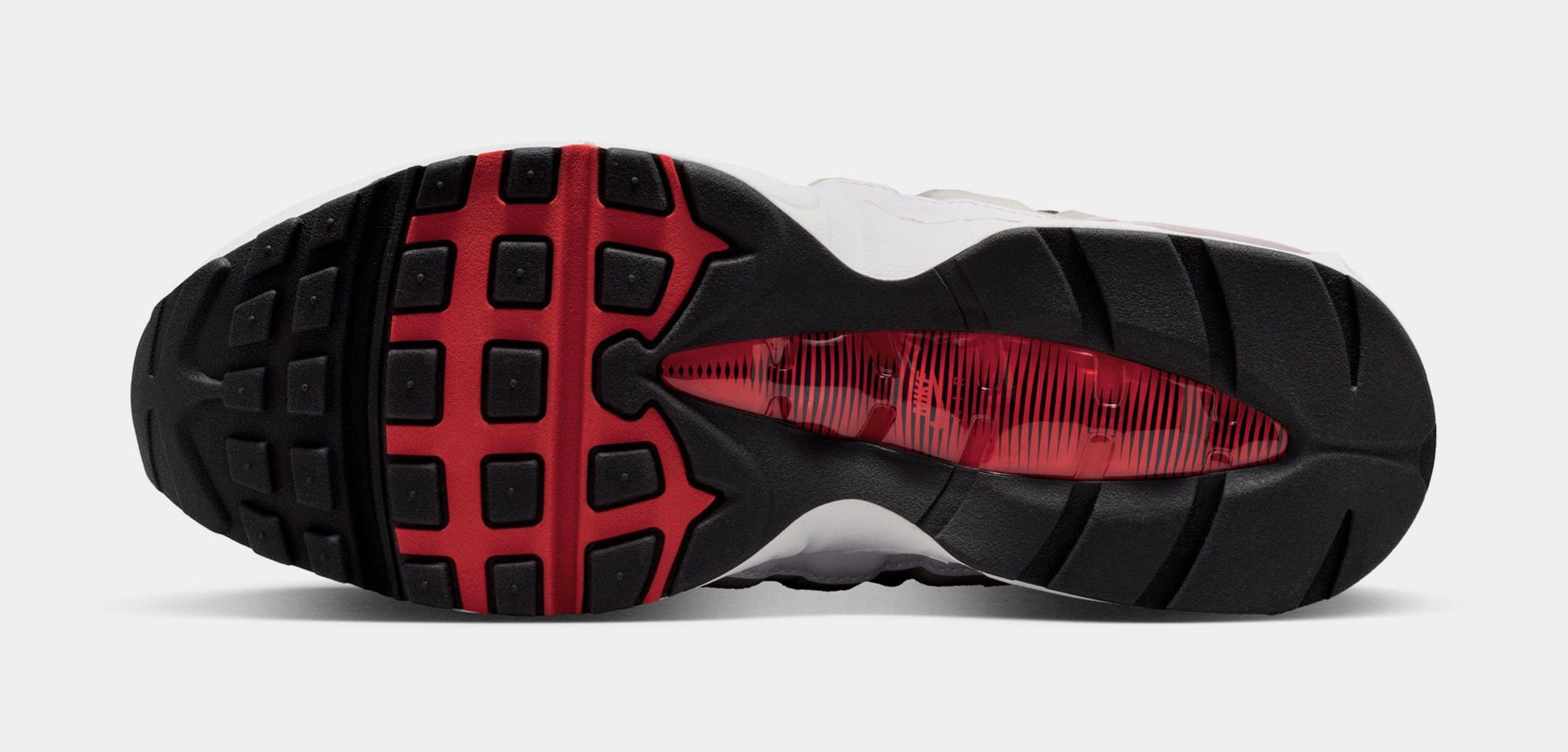 Nike Air Max 95 Big Bubble Comet Red Mens Running Shoes (White/Comet Red/Nuetral Grey/Medium Grey/Black)