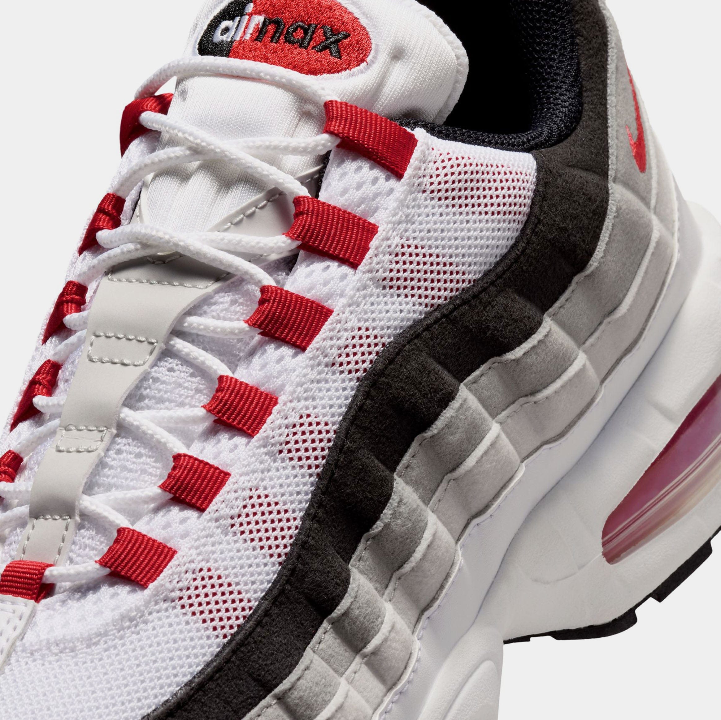 Nike Air Max 95 Big Bubble Comet Red Mens Running Shoes (White/Comet Red/Nuetral Grey/Medium Grey/Black)