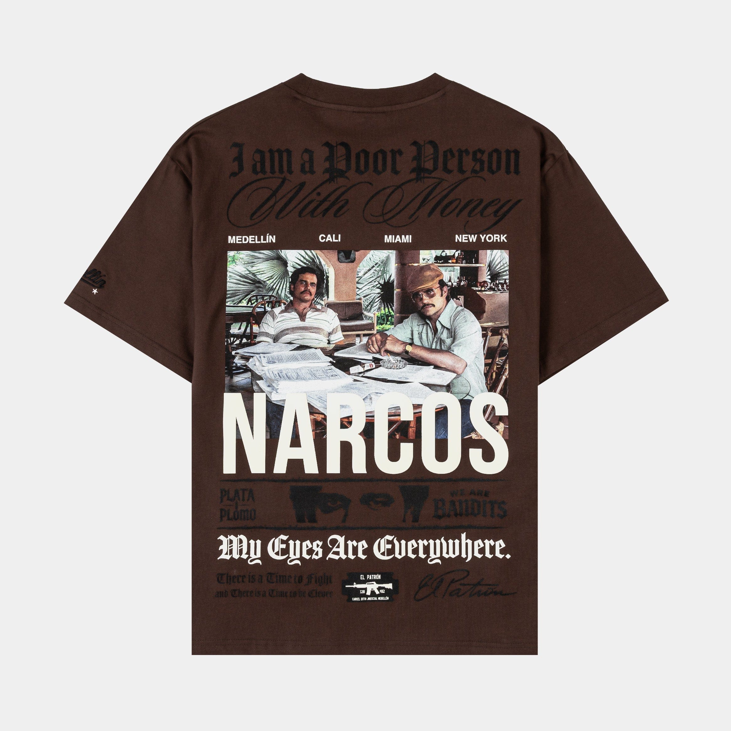 NARCOS X SP SP x Narcos Business Mens Short Sleeve Shirt (Brown/Black)