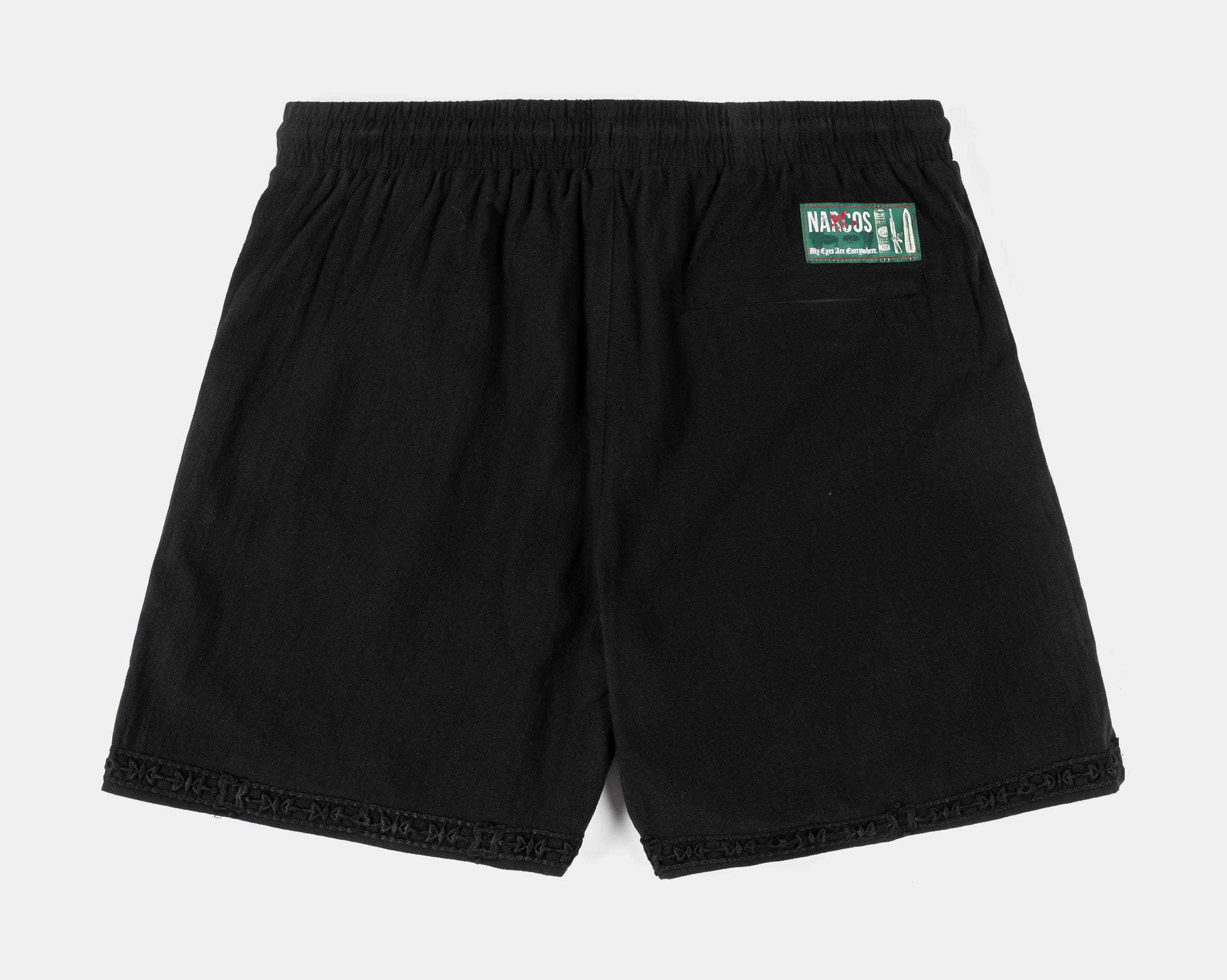 NARCOS X SP SP x Narcos Embroidered Trim hybrid Mens Shorts (Black/Beige)