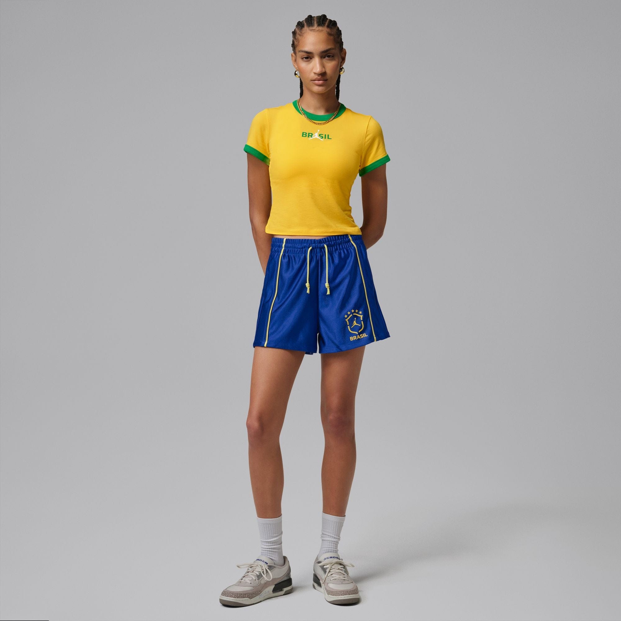 Air Jordan Womens Jordan Brooklyn Knit Brazil Shorts 'Old Royal'