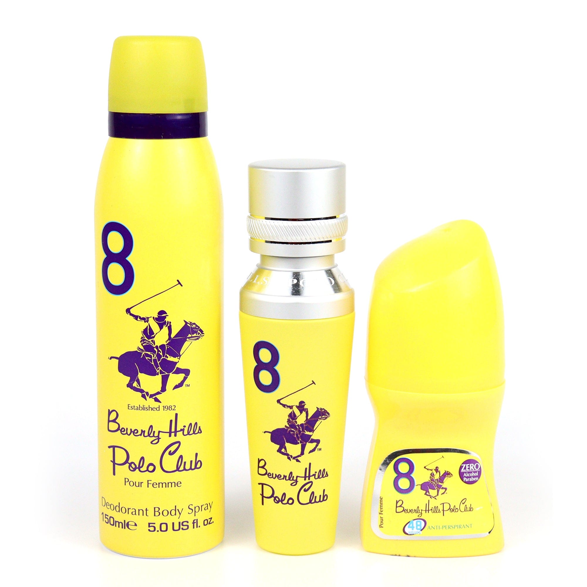 Beverly Hills Polo Club No.8 Gift Set for Women EDP Deodorant 175ml + 50ml + Antiperspirant Roll On 50ml