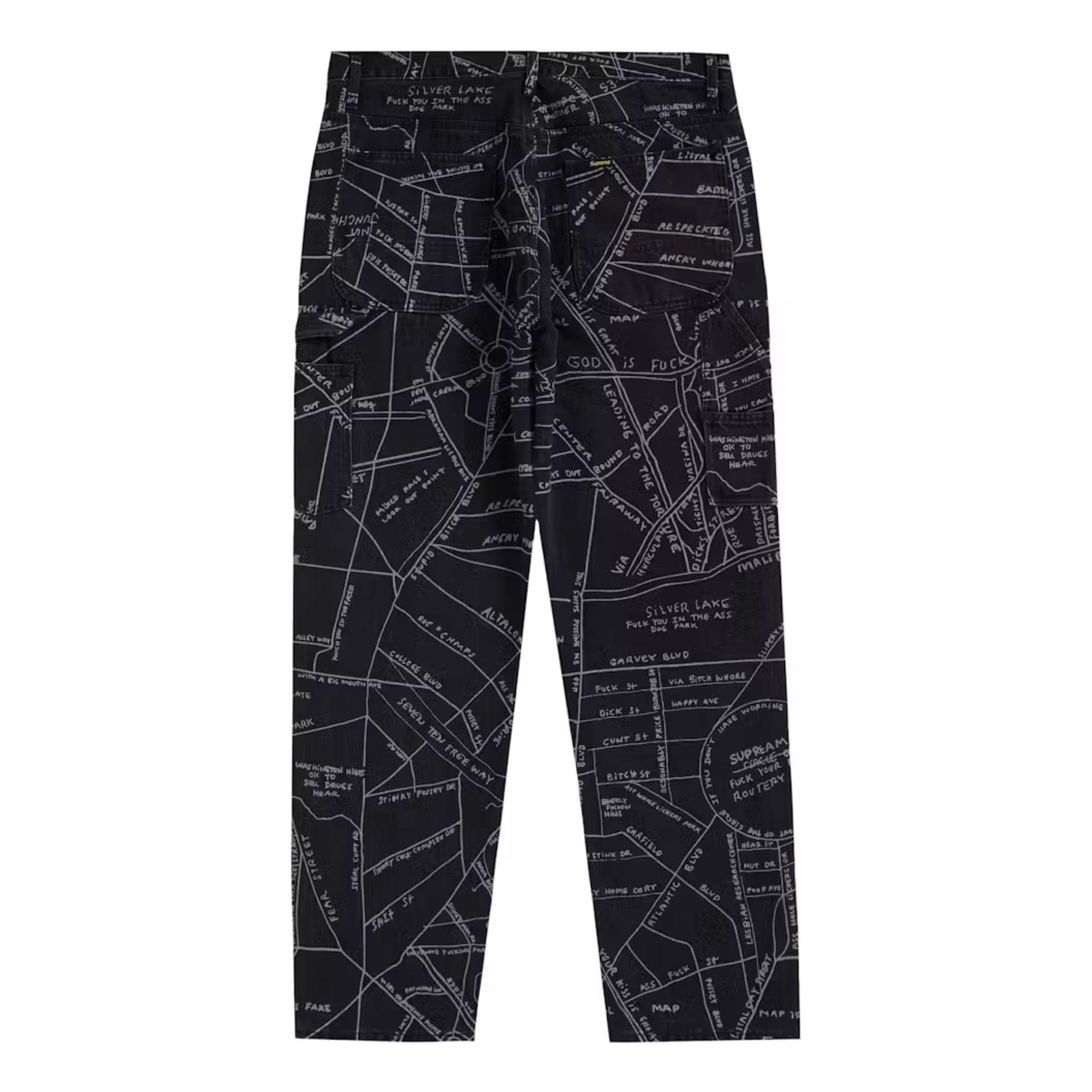 Supreme Gonz Map Denim Painter Pant - Washed Black (SS19)