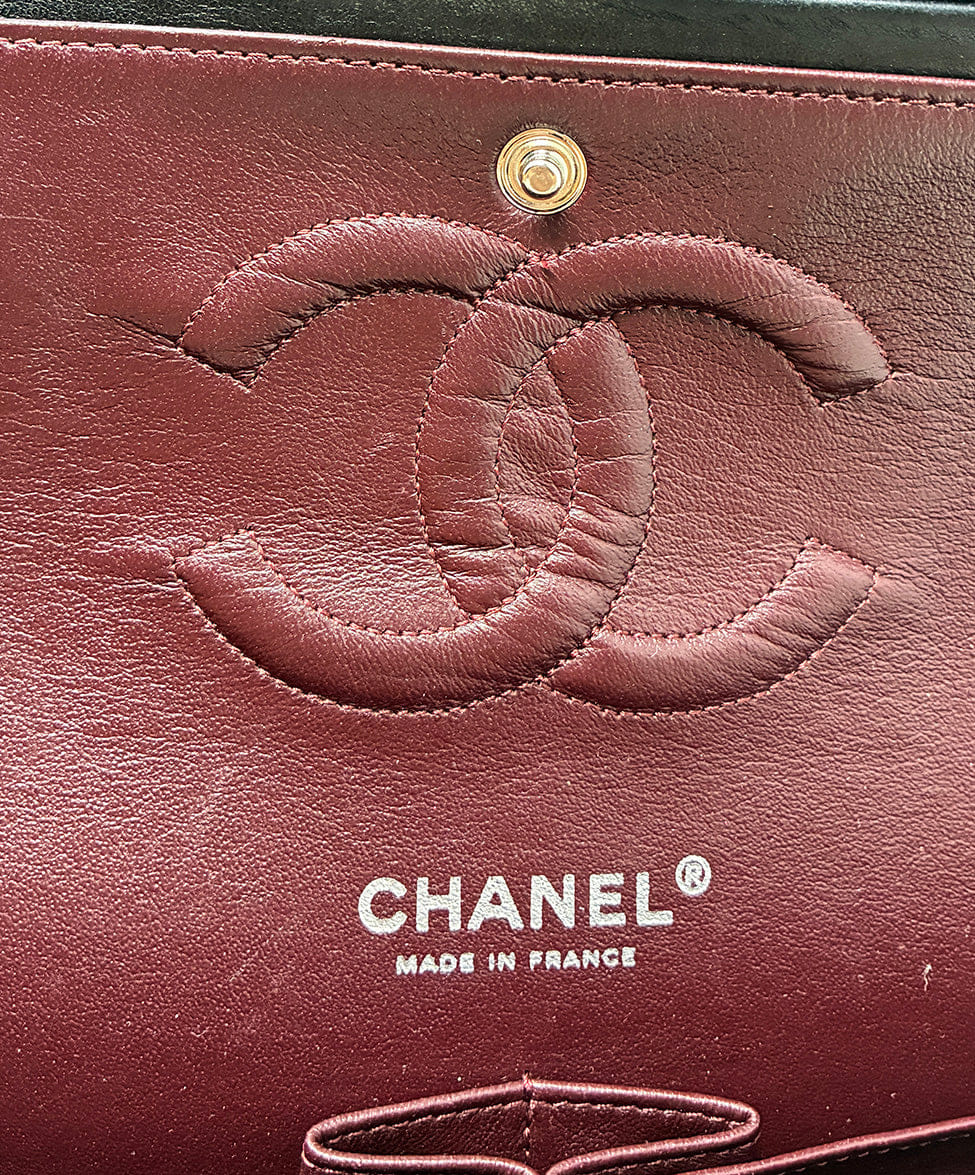 CHANEL Double Flap, Medium Black Lambskin Handbag