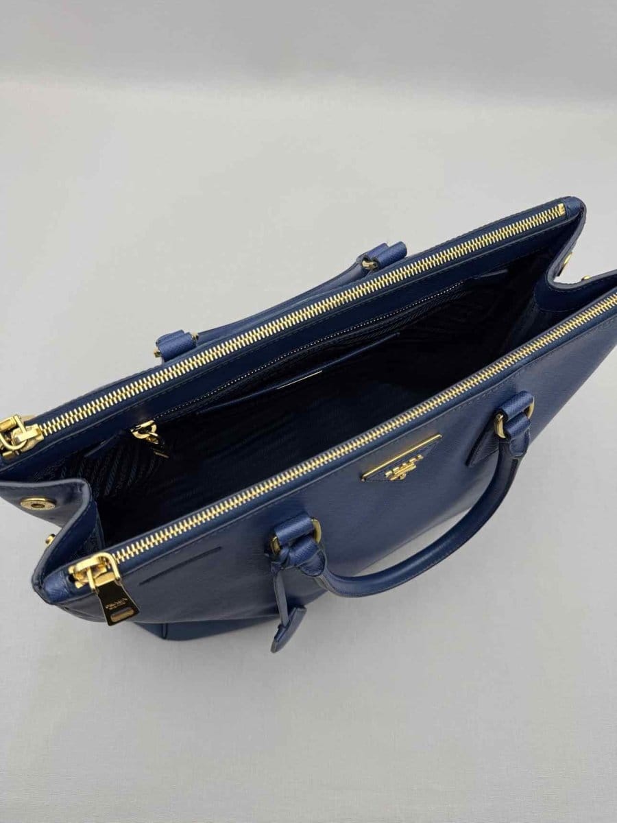 PRADA Galleria Blue Tote Bag