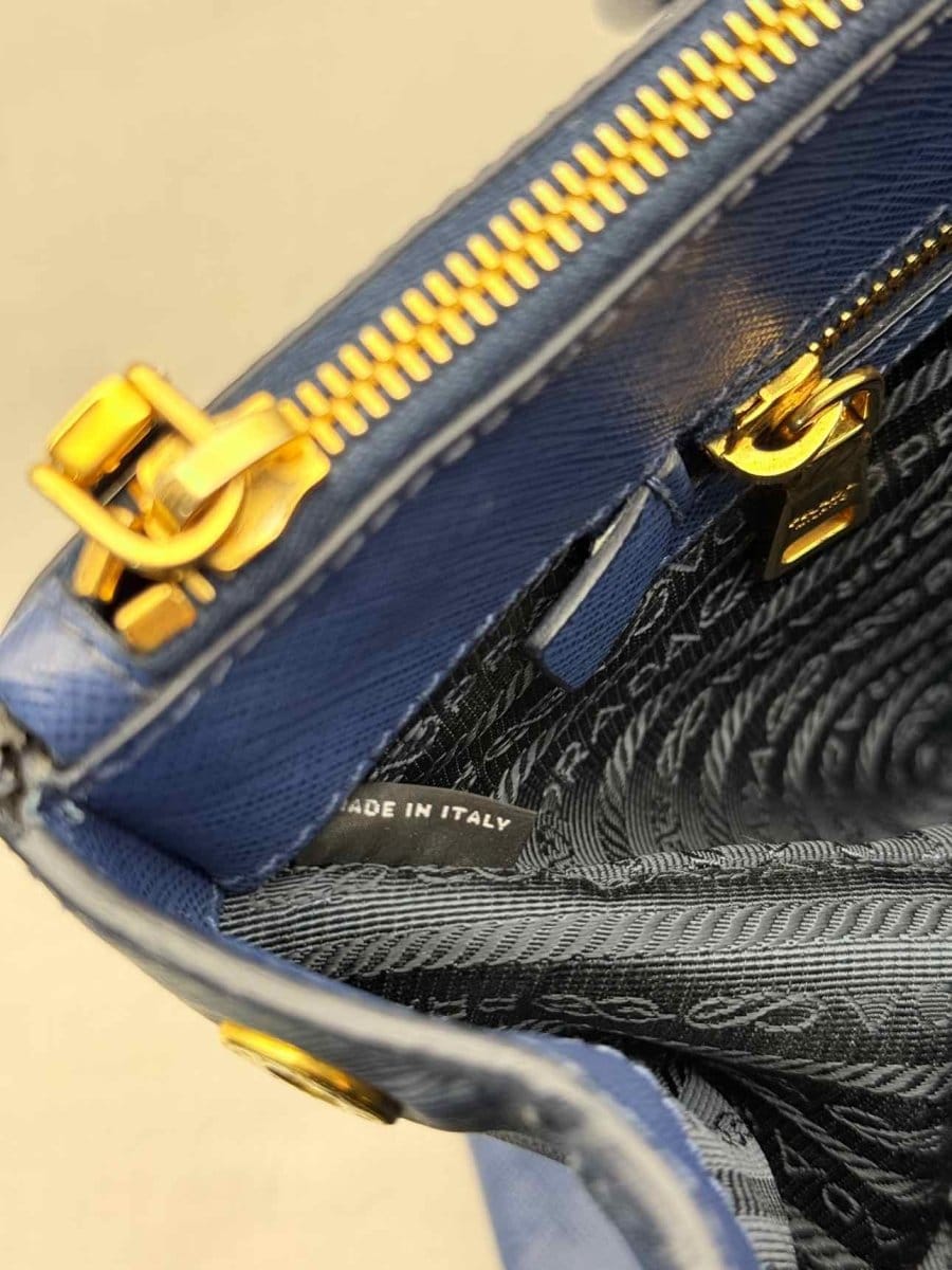 PRADA Galleria Blue Tote Bag