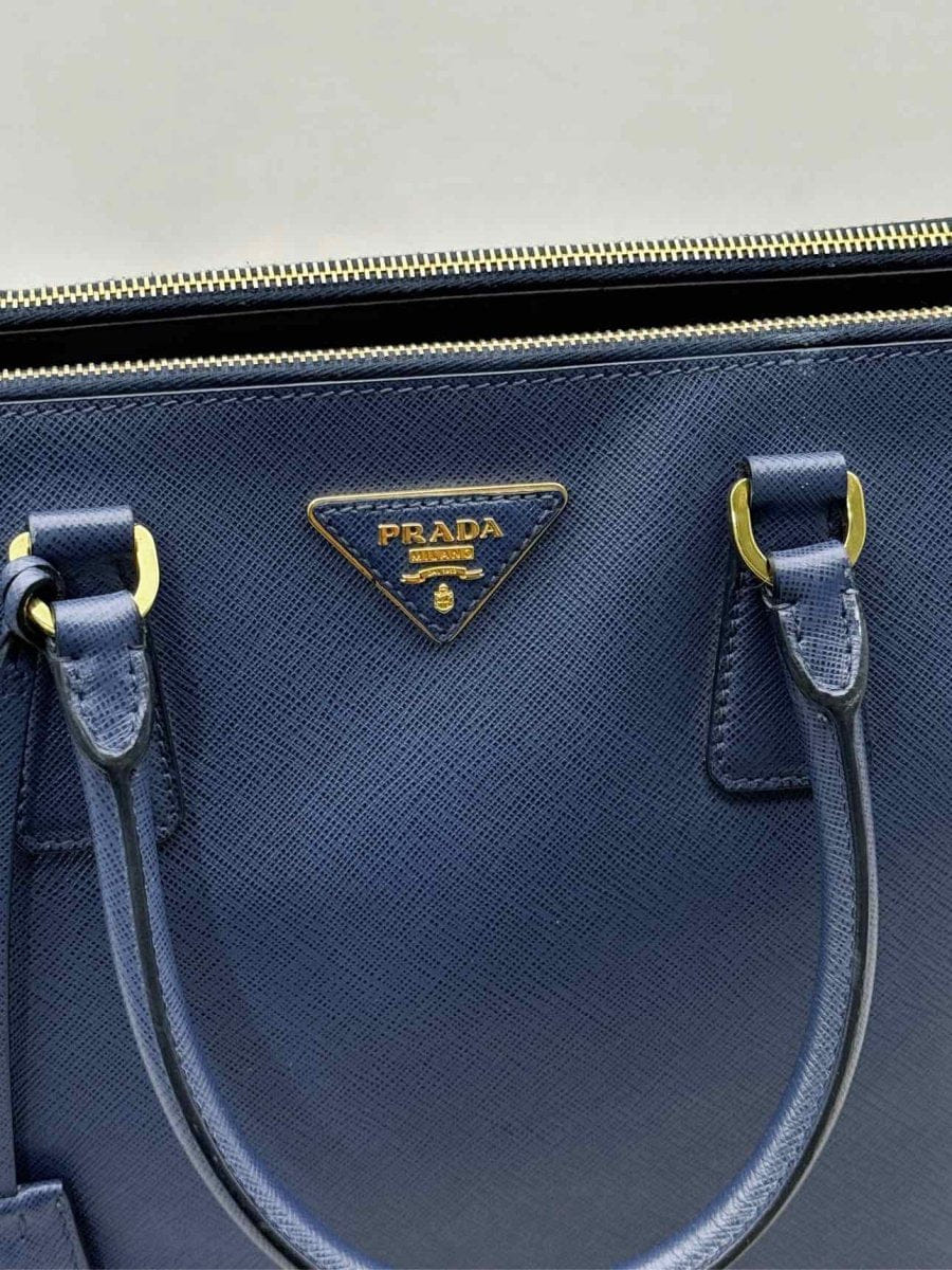 PRADA Galleria Blue Tote Bag