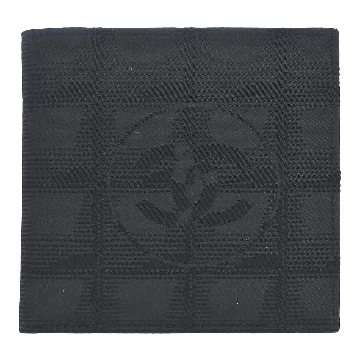 Chanel 2000-2002 Black Jacquard Nylon Travel Line Bifold Wallet