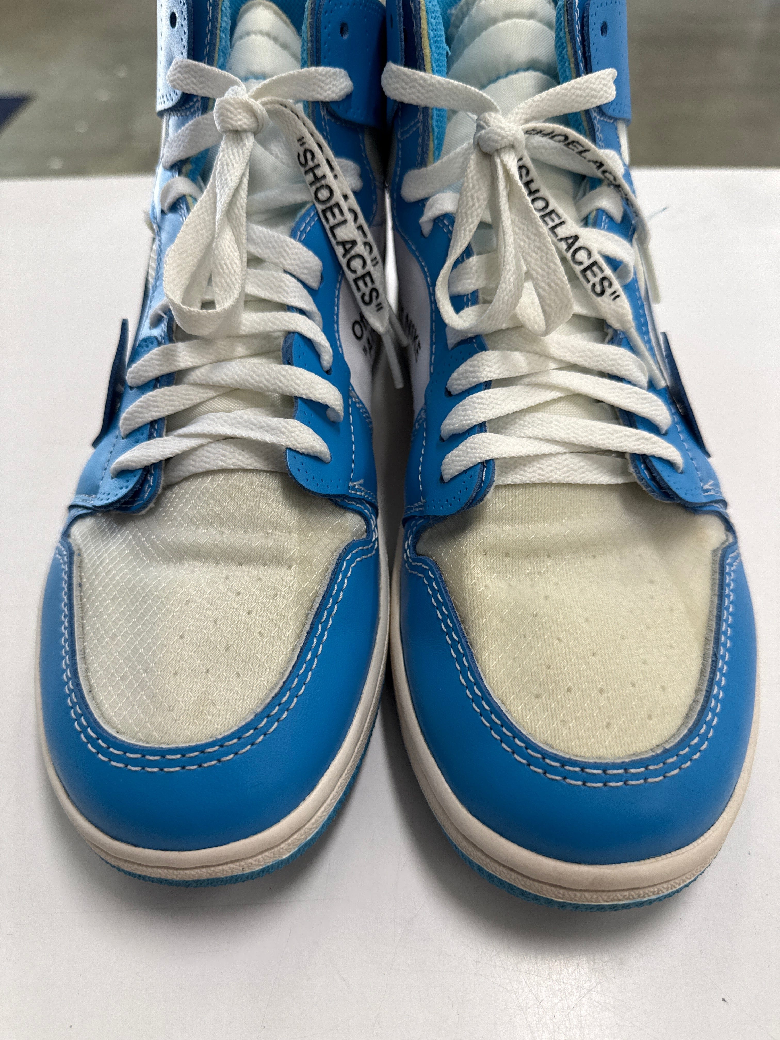 OFF WHITE AIR JORDAN 1 HIGH UNIVERSITY BLUE - SIZE 10 (WORN)