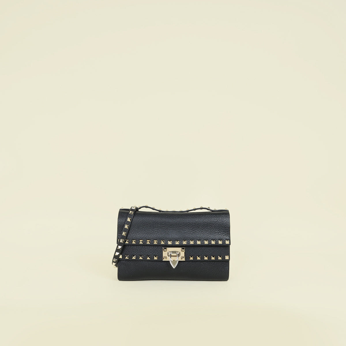 Valentino Black Rockstud Top Handle Crossbody Bag