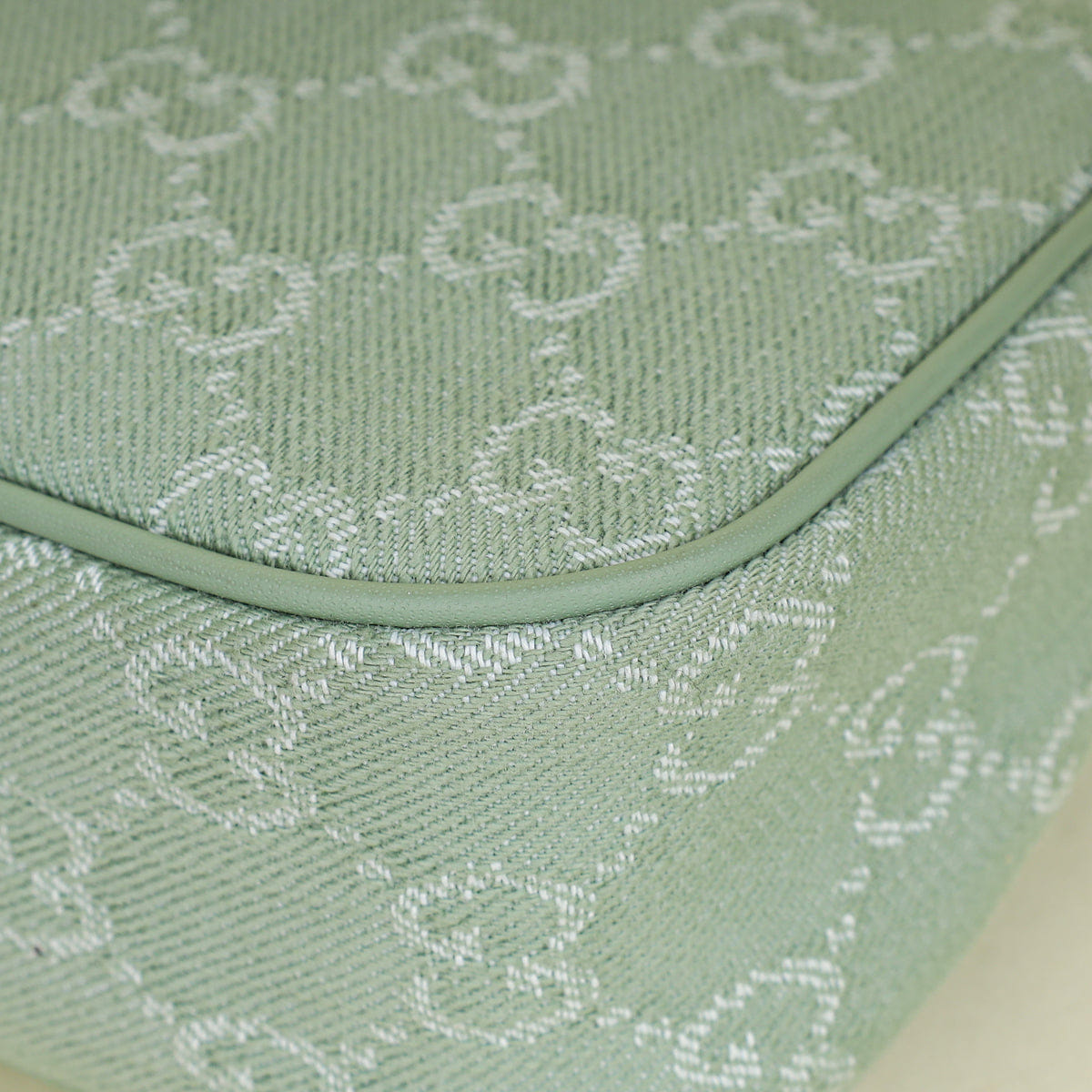 Gucci Pale Green Ophidia Denim Small Shoulder Bag