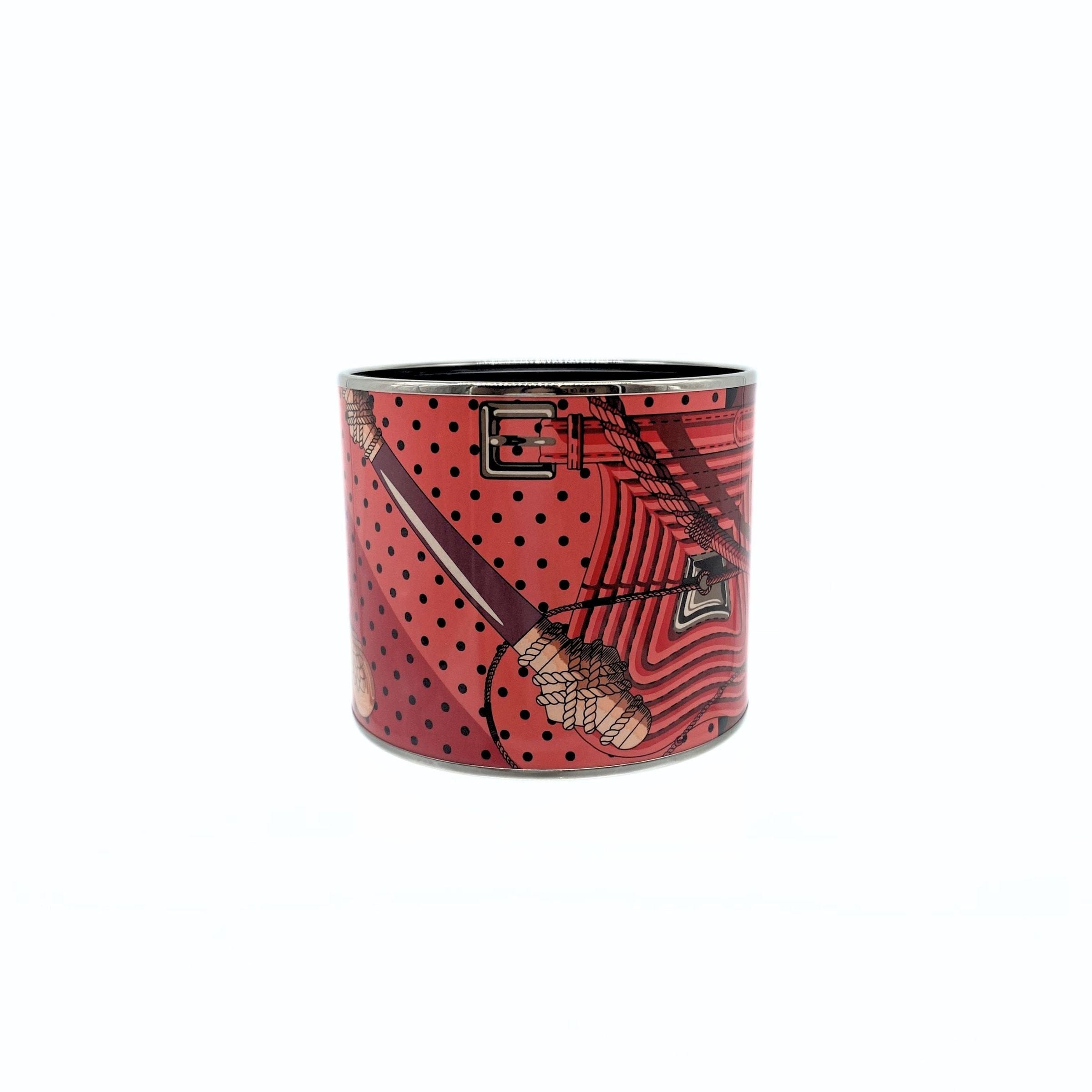 Hermès Polka Dot xl Bracelet 18 CM Red, Enamel Bangle