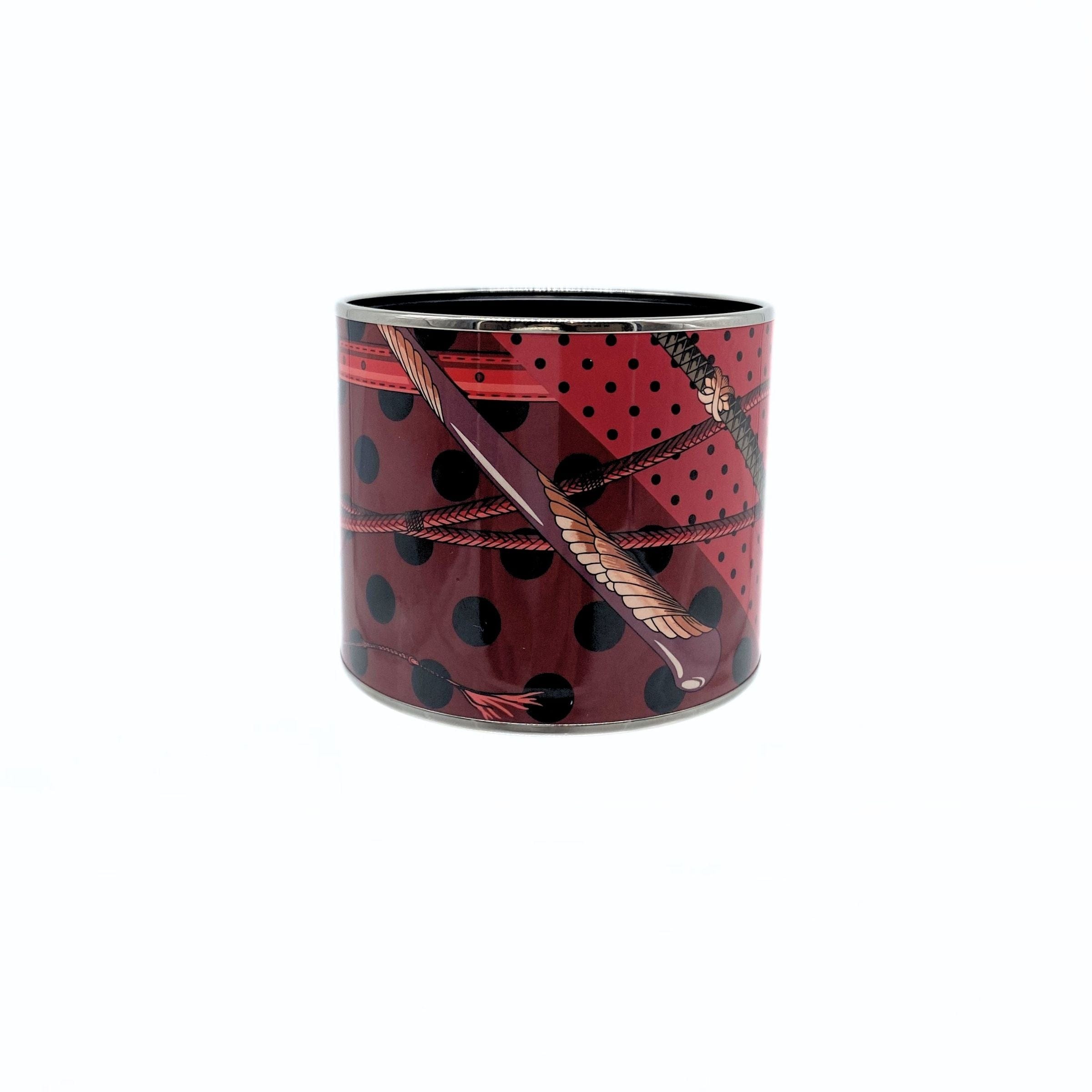Hermès Polka Dot xl Bracelet 18 CM Red, Enamel Bangle