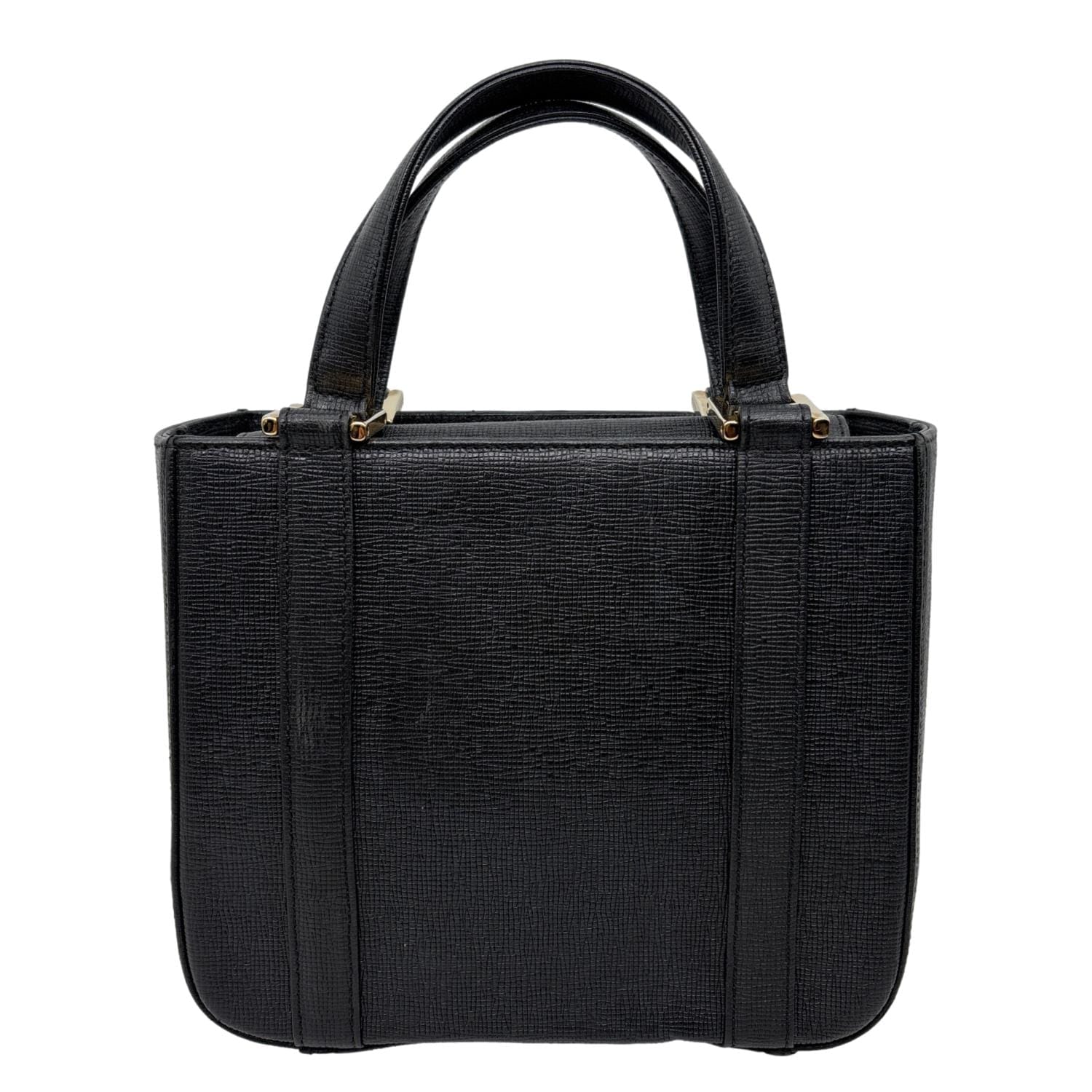 MCM Studded Saffiano Leather Tote Bag Black