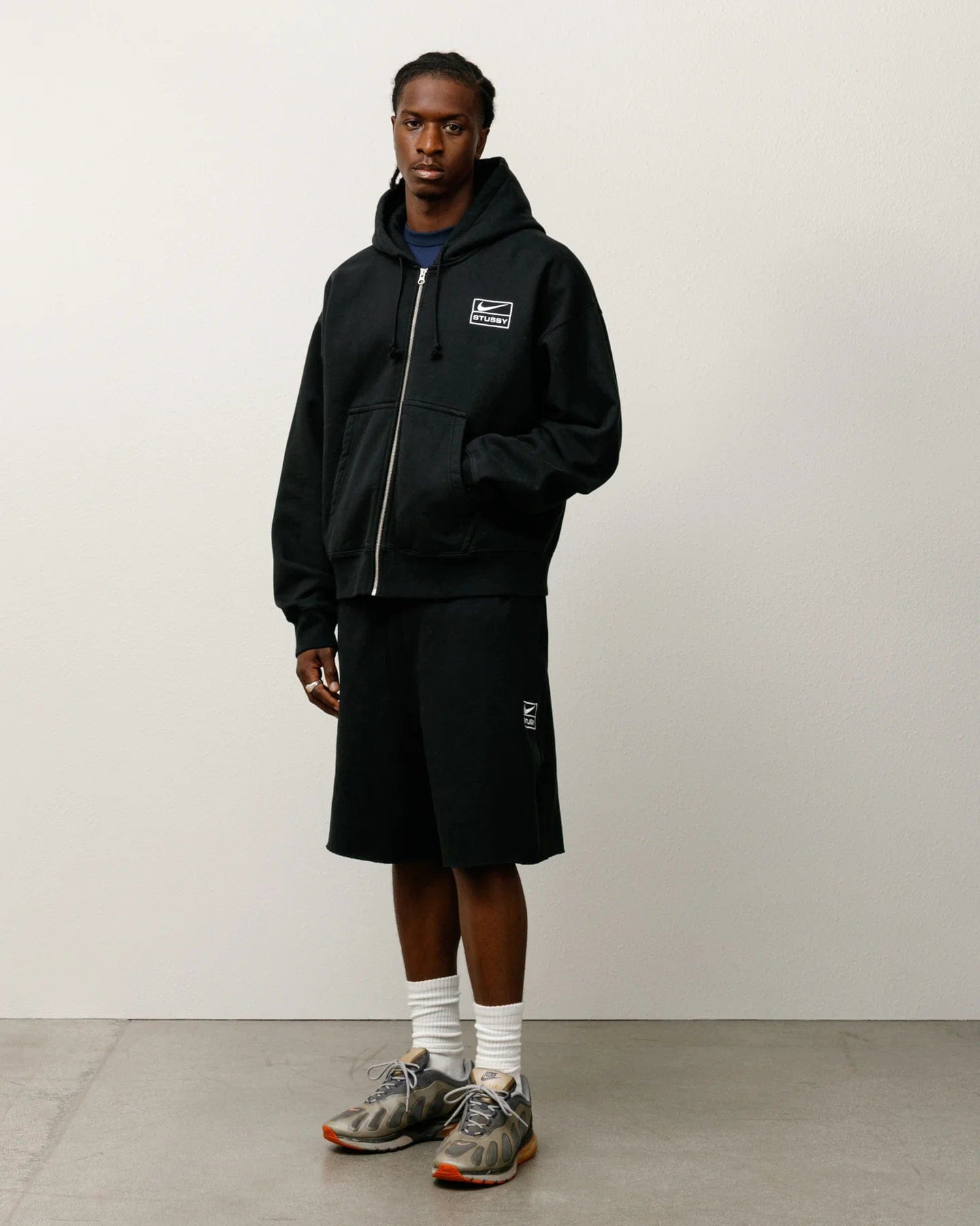 Nike x Stussy Stussy x Nike Stone Washed Fleece Zip Hoodie - Black (FW25)