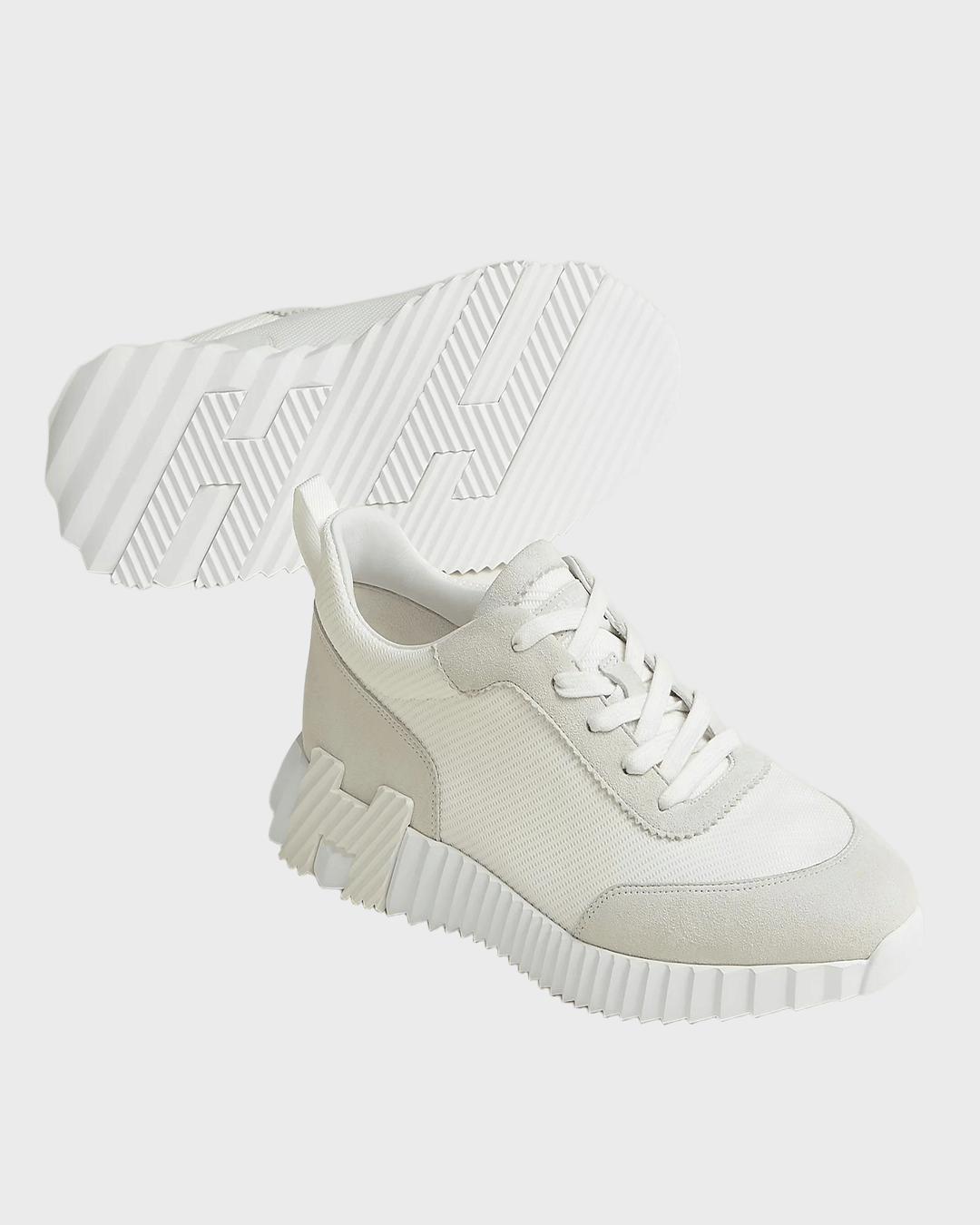 Hermes Bouncing Sneaker Suede White