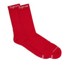 Supreme Hanes Crew Socks red