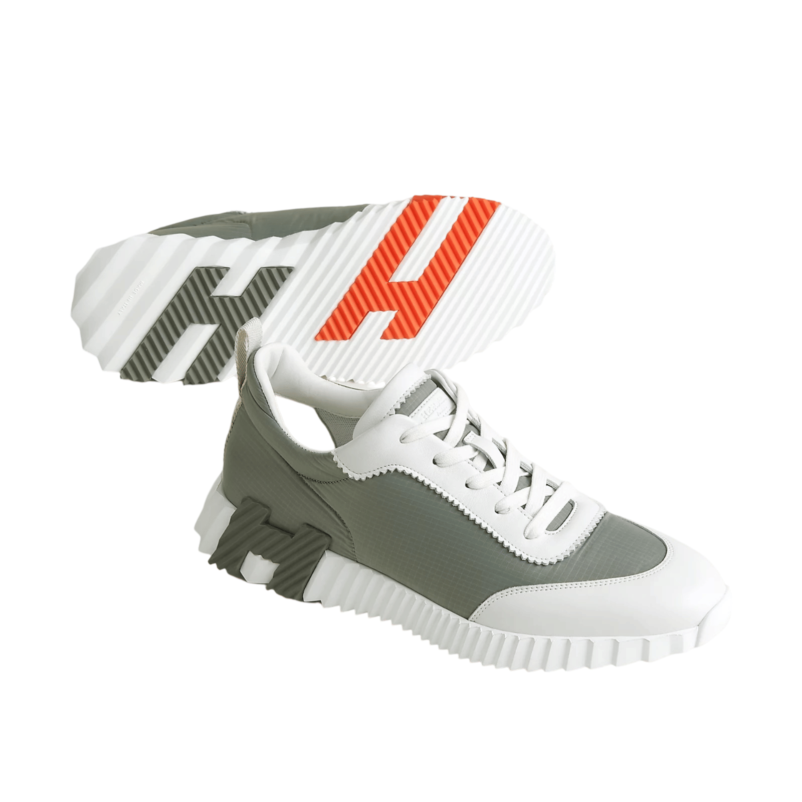 Hermes Bouncing Sneakers Étoupe / Blanc