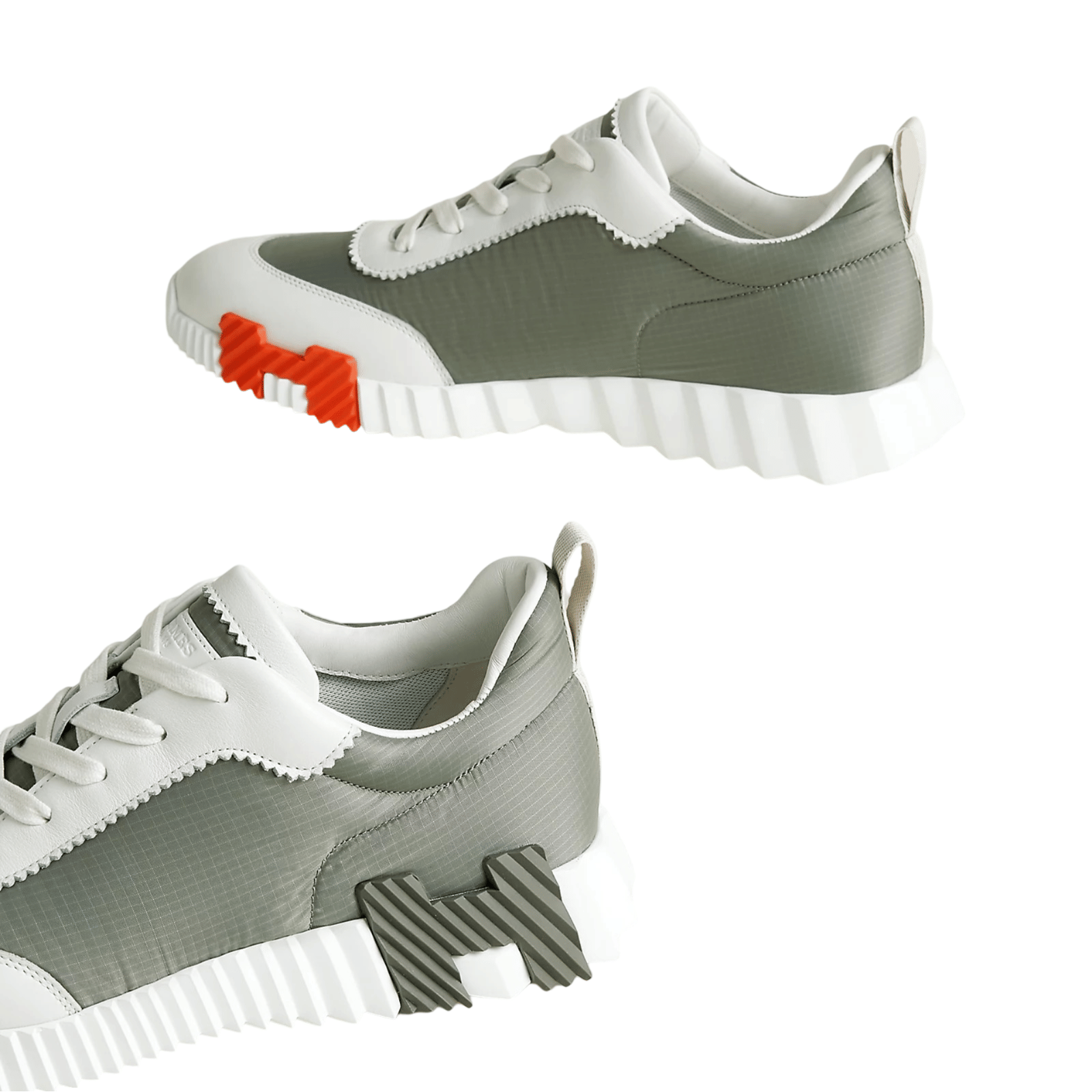 Hermes Bouncing Sneakers Étoupe / Blanc