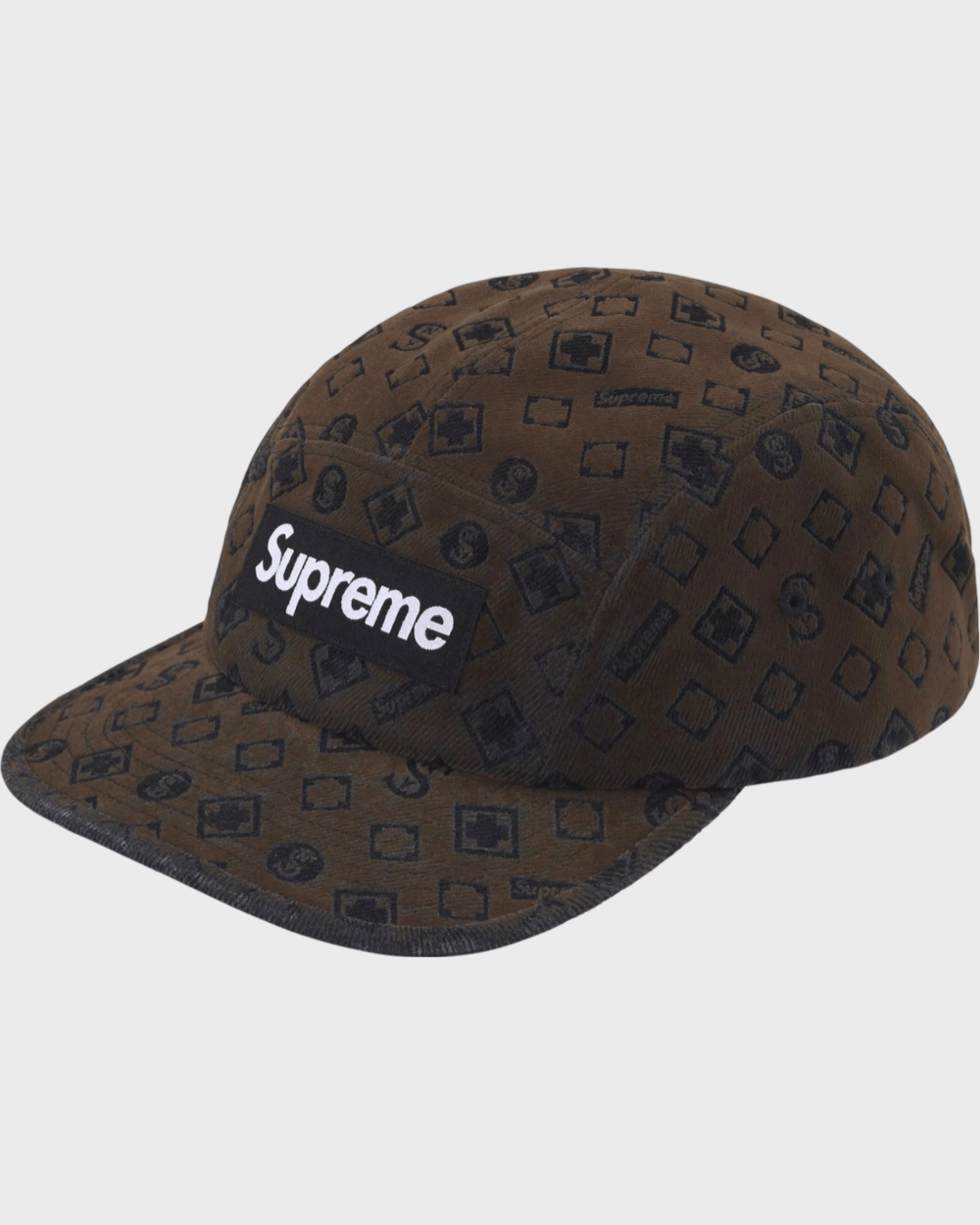 Supreme Flocked Denim Camp Cap Black