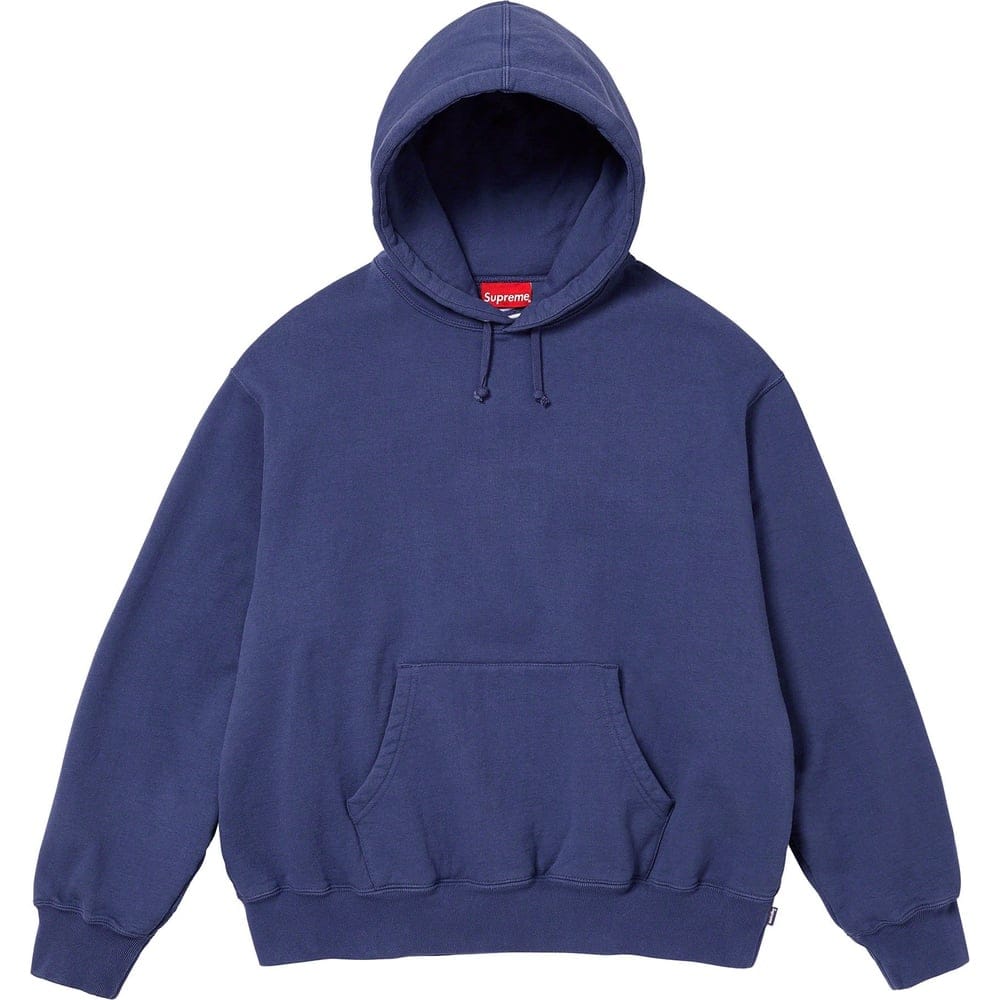 Supreme Satin APPLIQUÉ HOODED SWEATSHIRT “WASHED NAVY"