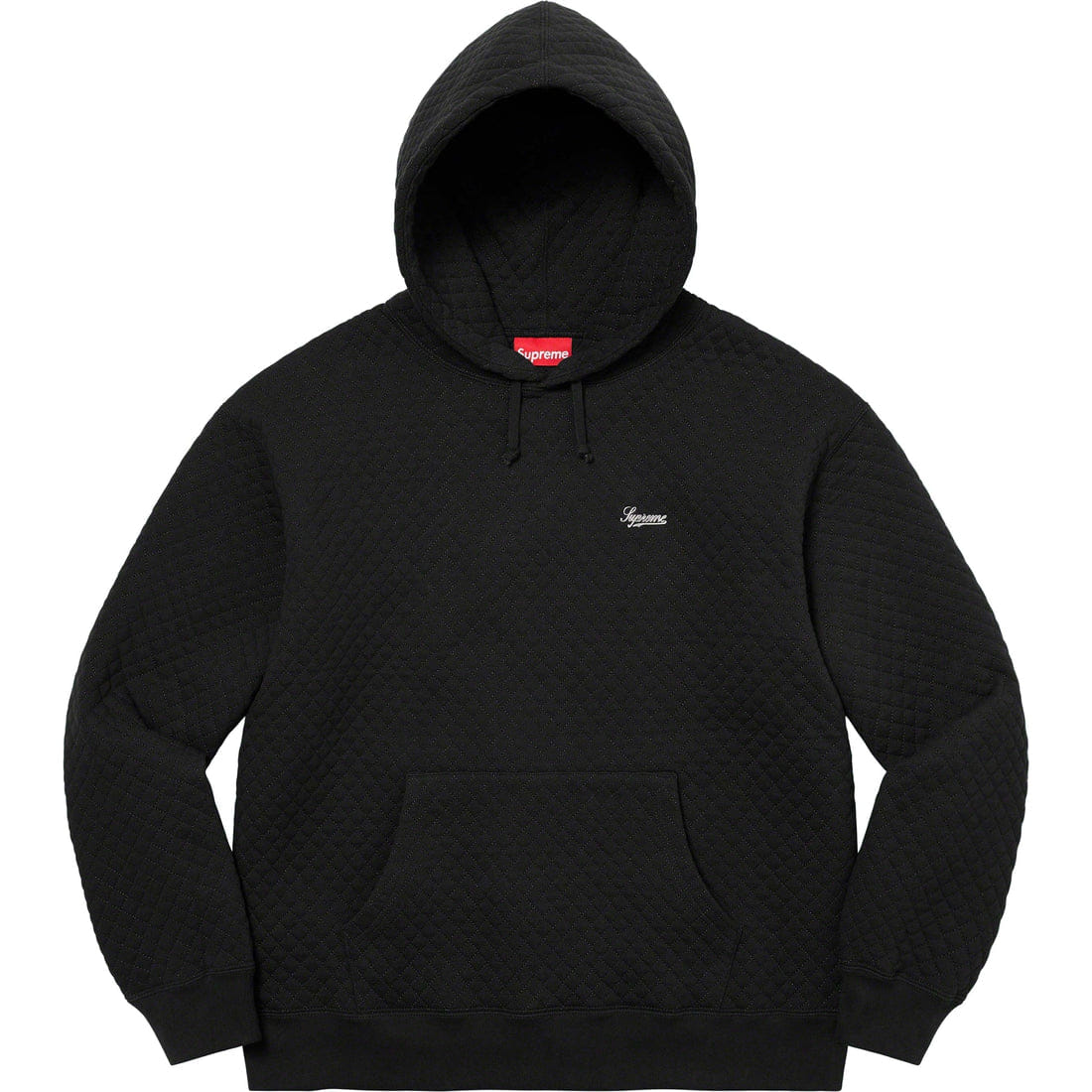 Supreme Micro Quilted Hooded Sweatshirt (Black)