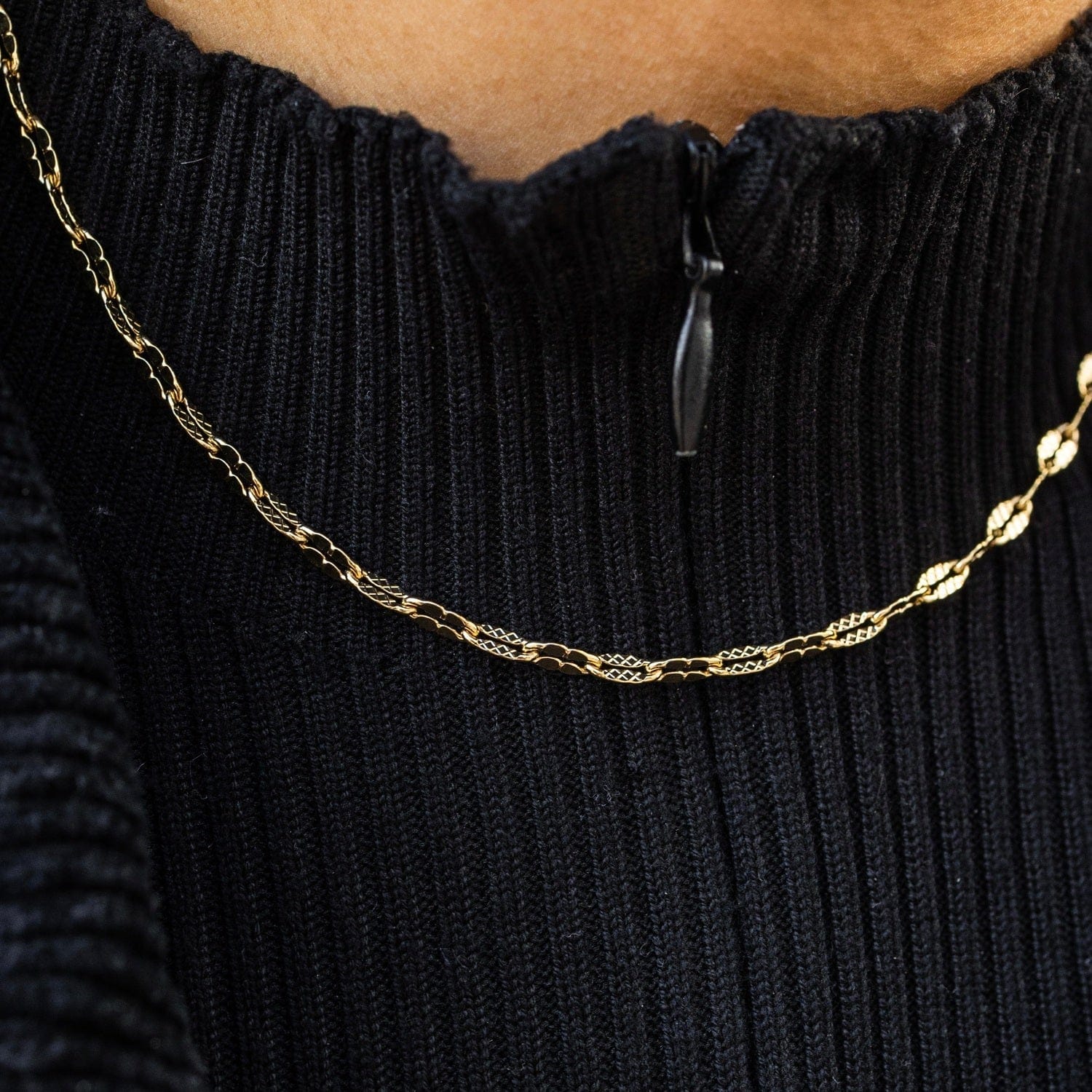 GLD PROMO - WOMEN Micro Coffee Bean Link Necklace