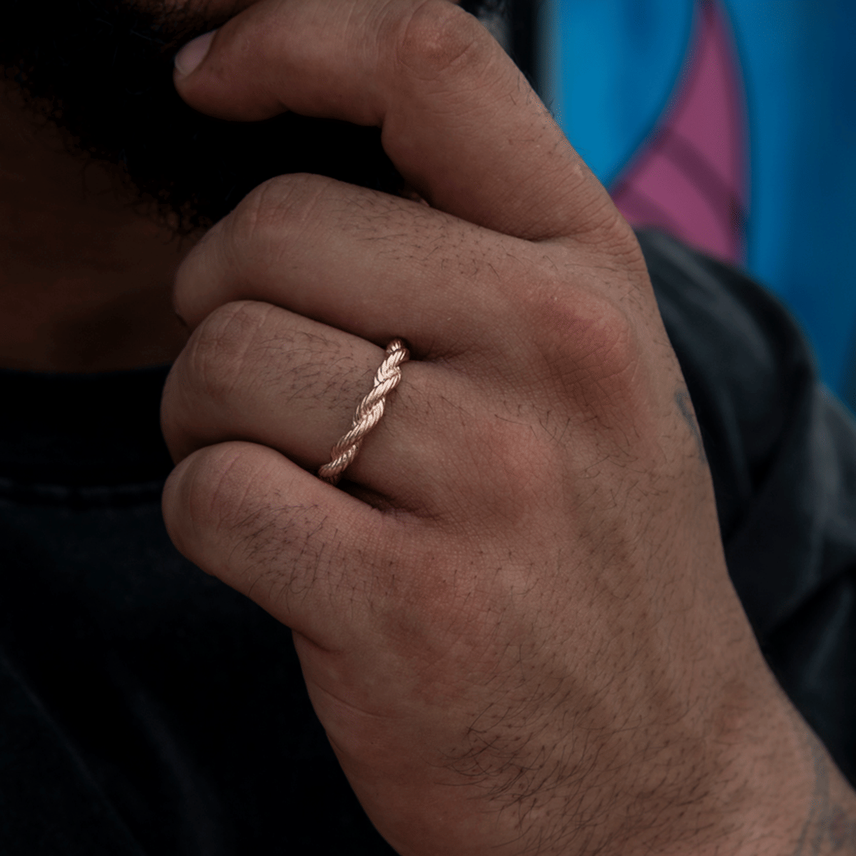 GLD PROMO 4MM Rope Ring in Rose Gold