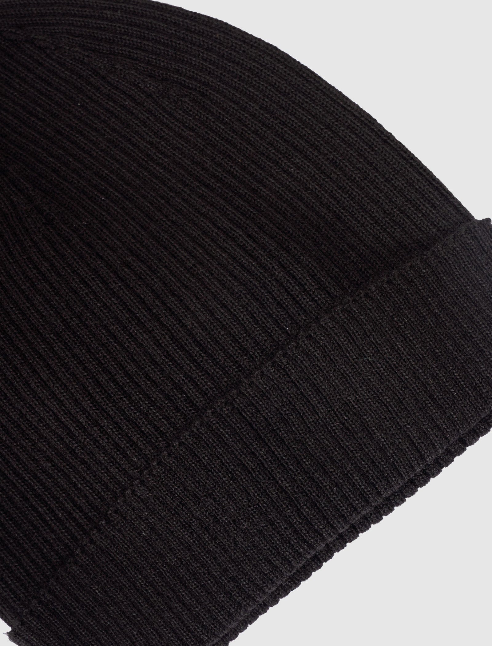 RICK OWENS MAINLINE RIBBED BEANIE "BLACK"