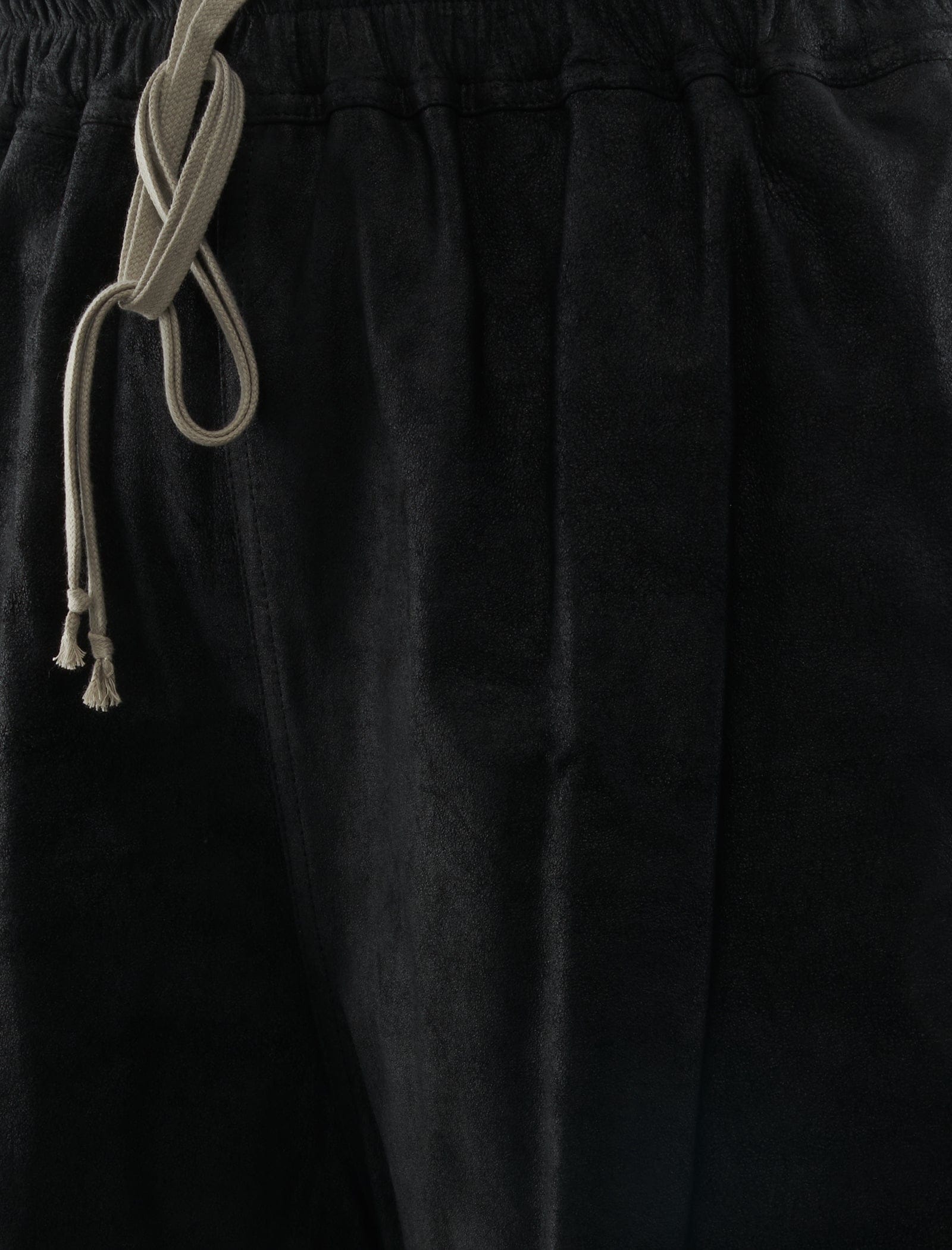 RICK OWENS MAINLINE BOXERS LEATHER SHORTS