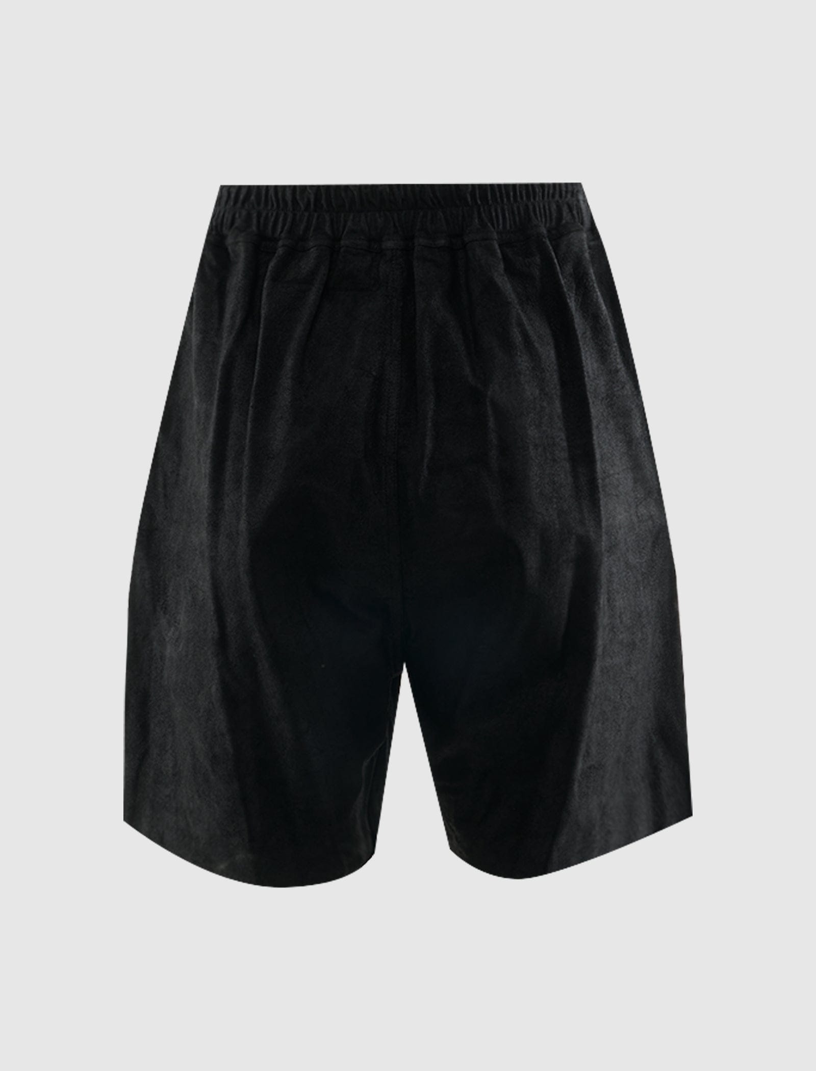 RICK OWENS MAINLINE BOXERS LEATHER SHORTS