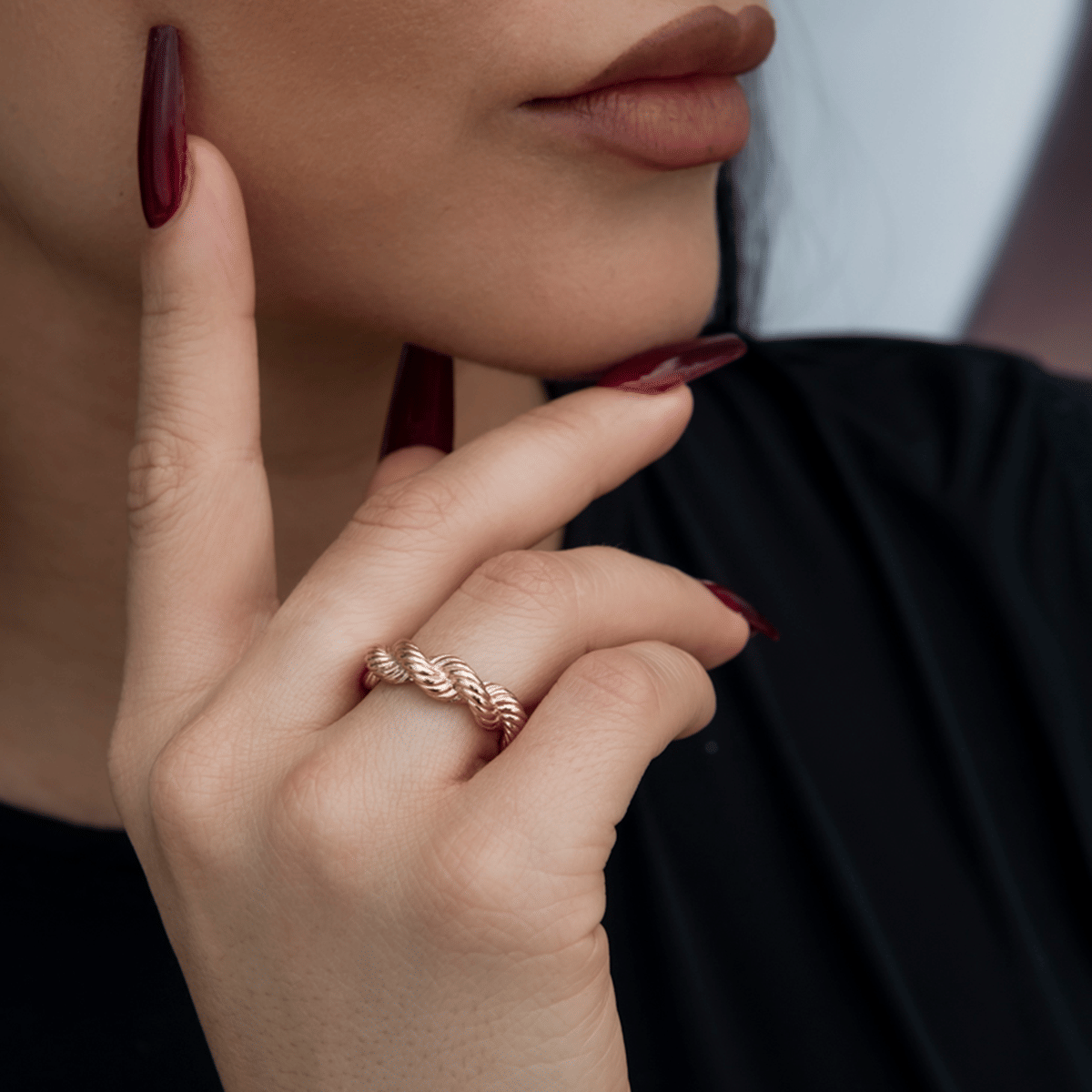 GLD PROMO - WOMEN 6MM Rope Ring in Rose Gold