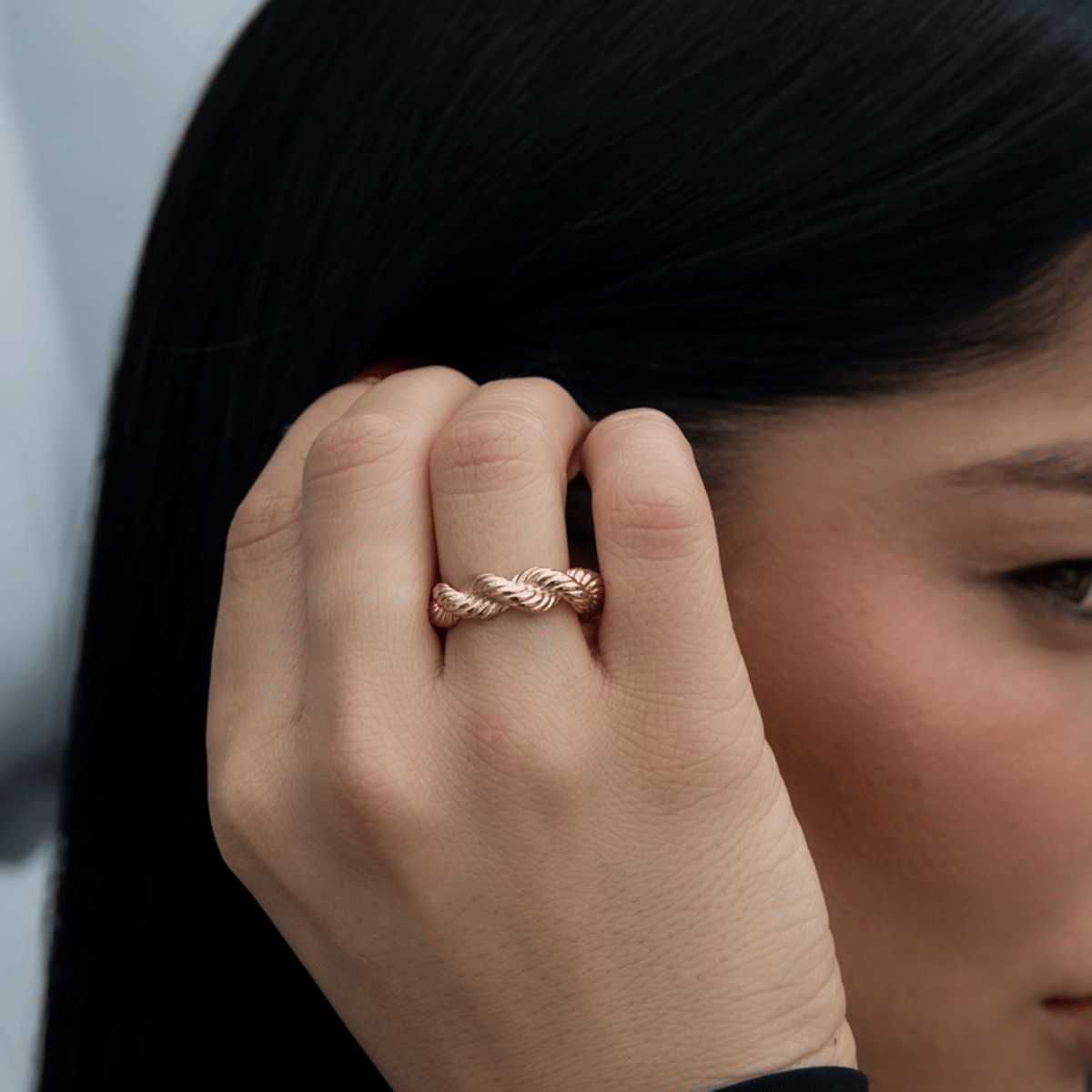 GLD PROMO - WOMEN 6MM Rope Ring in Rose Gold