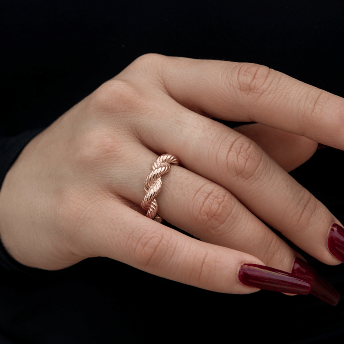 GLD PROMO - WOMEN 6MM Rope Ring in Rose Gold