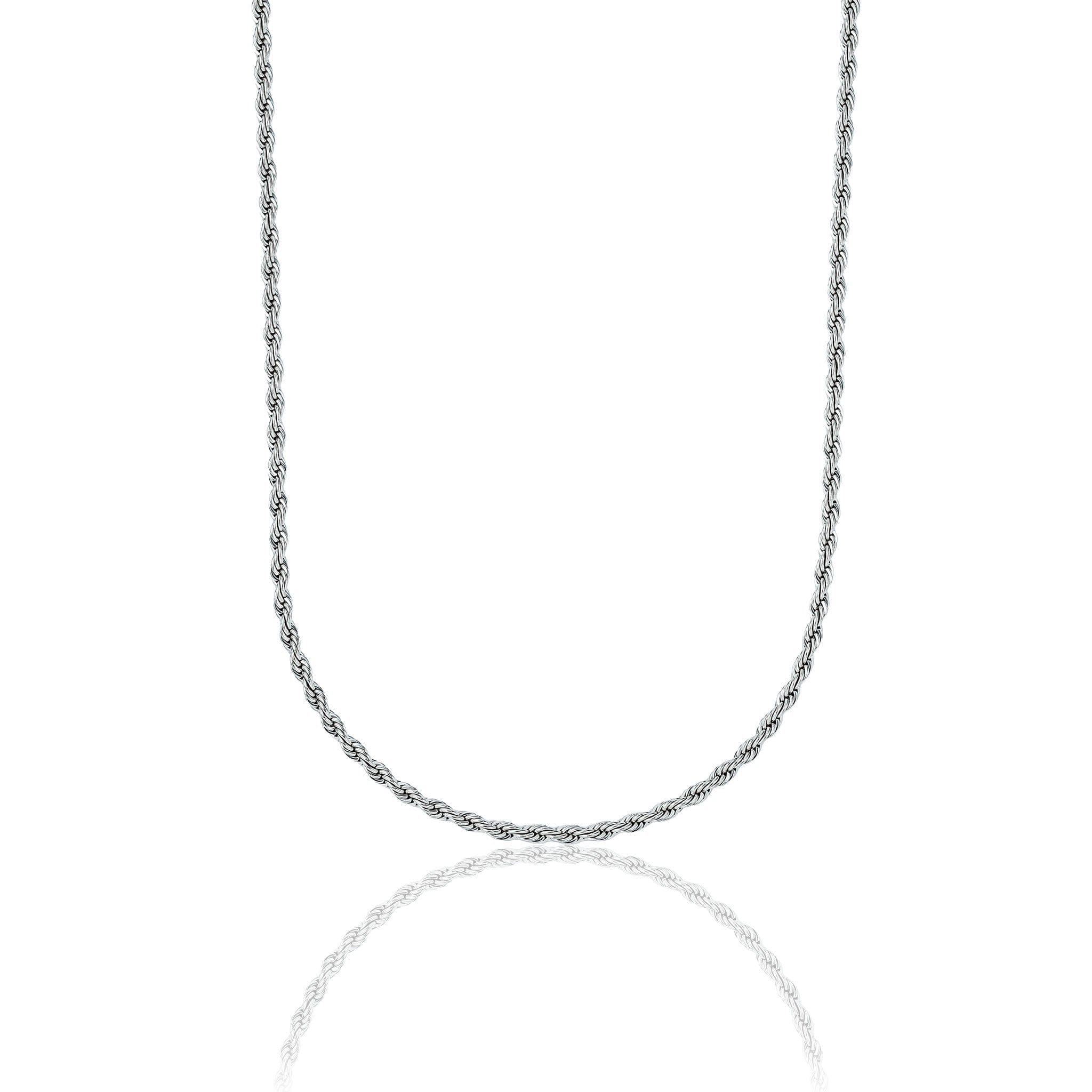GLD Women Rope Necklace in Sterling Silver - 2mm