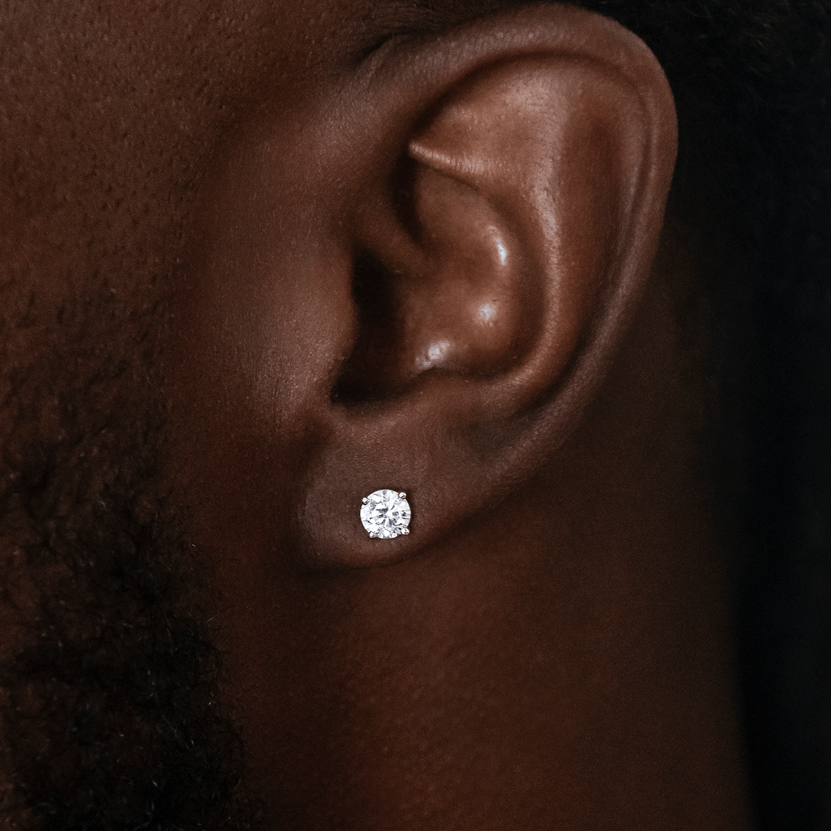 GLD PROMO 5mm Round Cut Diamond Stud Earrings in White Gold
