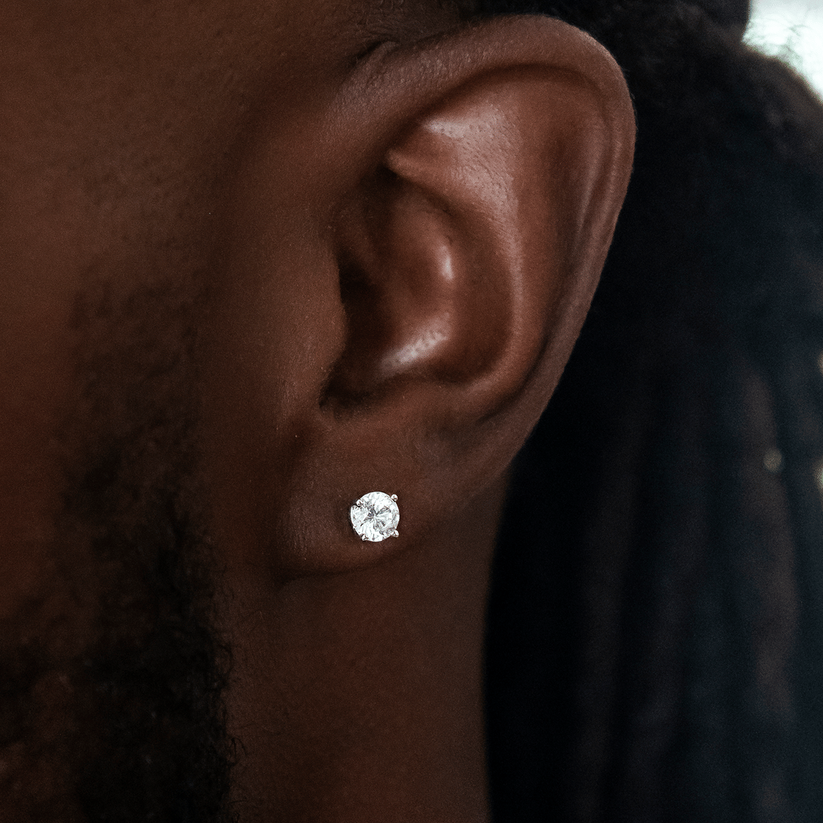 GLD PROMO 5mm Round Cut Diamond Stud Earrings in White Gold