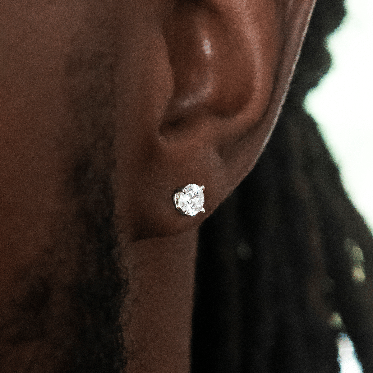 GLD PROMO 5mm Round Cut Diamond Stud Earrings in White Gold