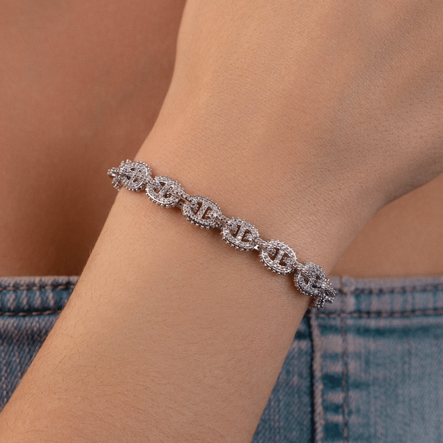 GLD PROMO - WOMEN Micro Valentina Bracelet in White Gold