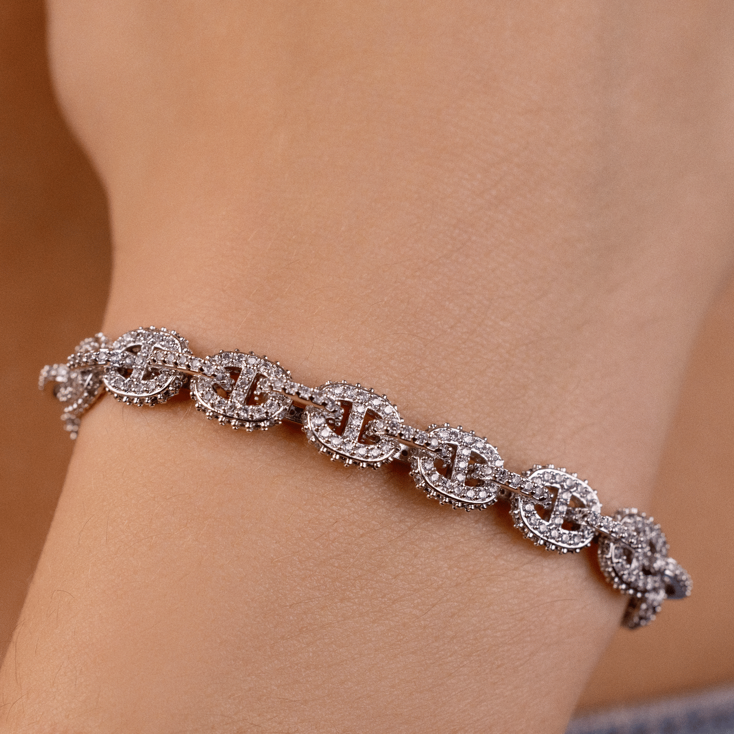 GLD PROMO - WOMEN Micro Valentina Bracelet in White Gold