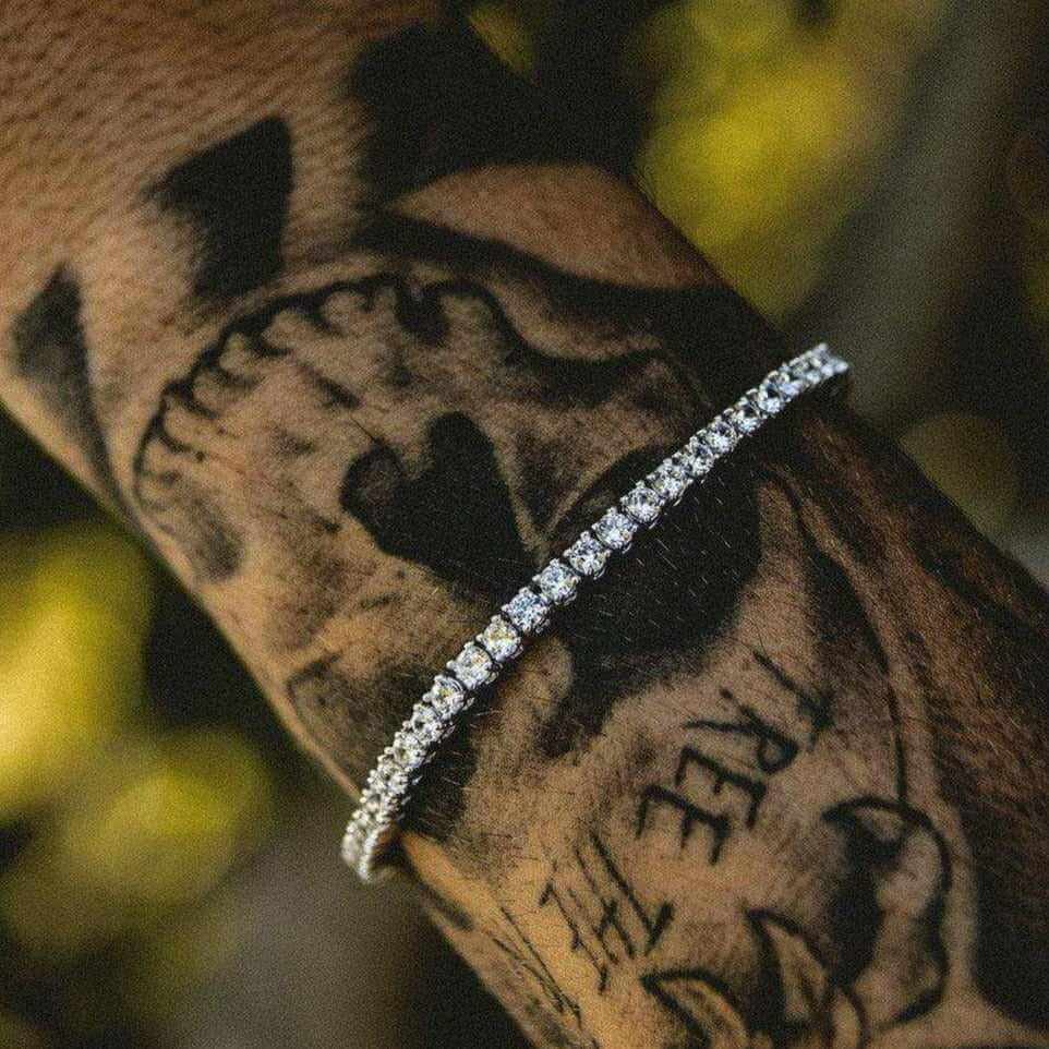 GLD Men Diamond Tennis Bracelet in White Gold - 3mm