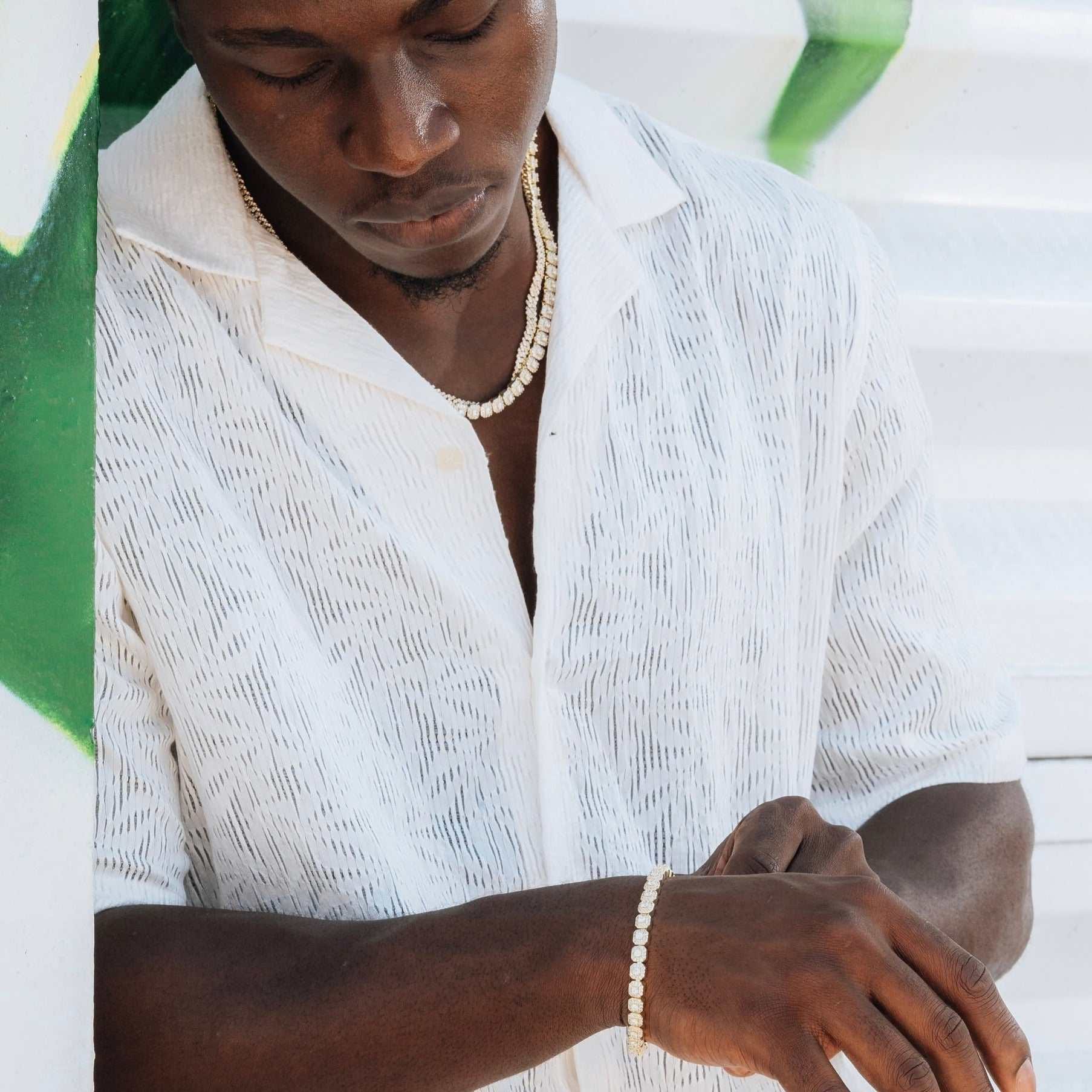 GLD Men Micro Clustered Tennis Bracelet - Yellow Gold
