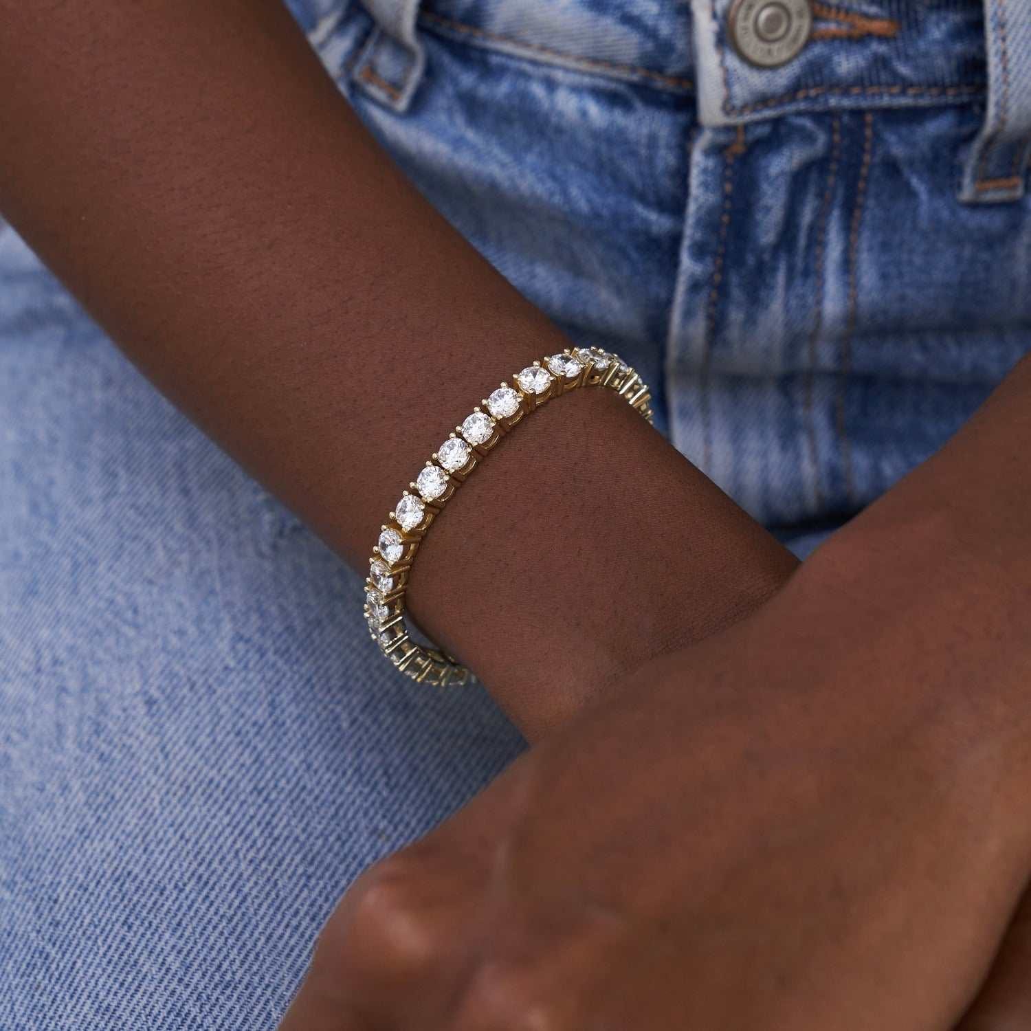 GLD Women Diamond Tennis Bracelet in Yellow Gold- 5mm