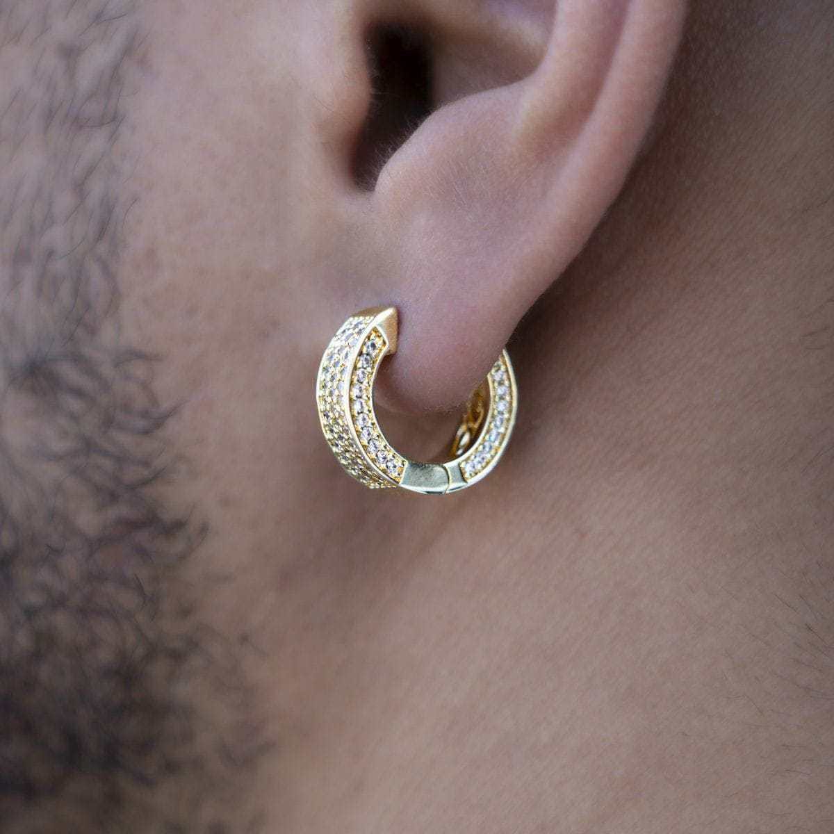 GLD Men Pave Hoop Earrings