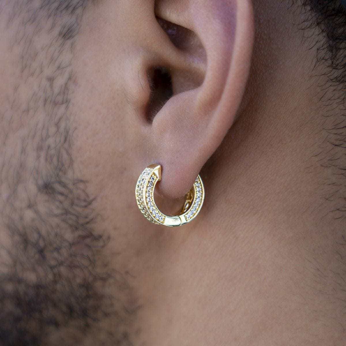 GLD Men Pave Hoop Earrings