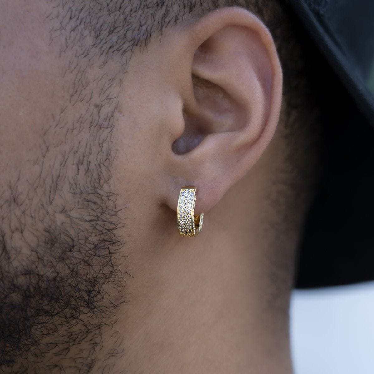 GLD Men Pave Hoop Earrings